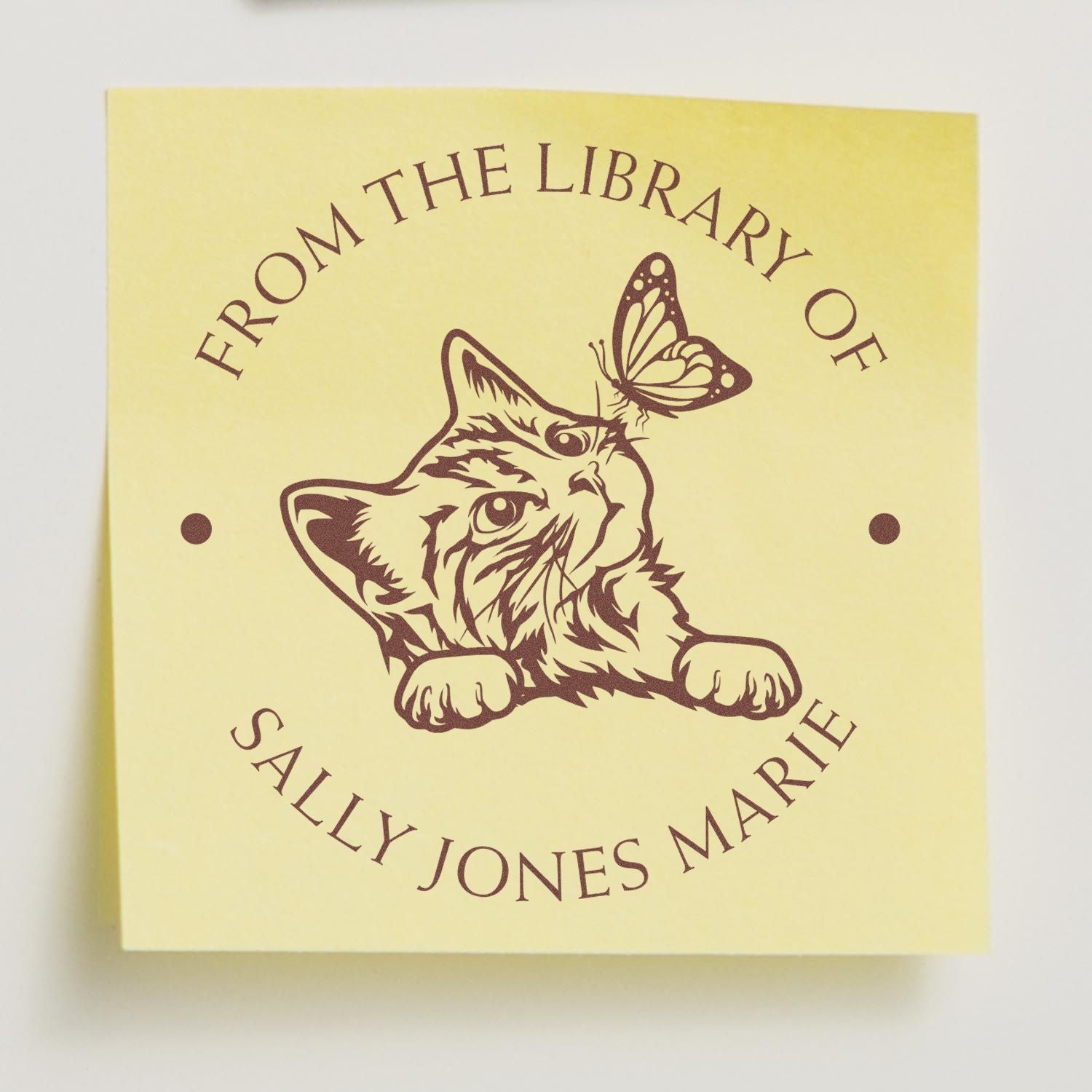 Wood Handle Enchanting Kitten Custom Library Of Stamp - Engineer Seal Stamps