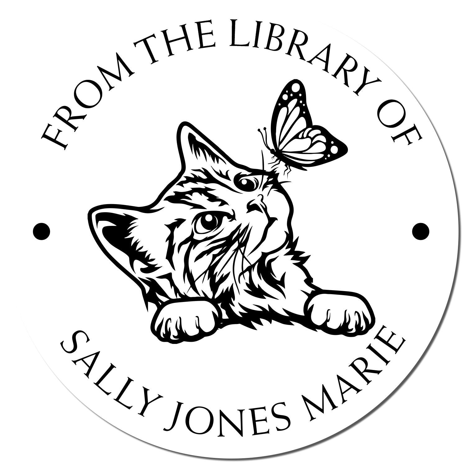 Wood Handle Enchanting Kitten Custom Library Of Stamp - Engineer Seal Stamps