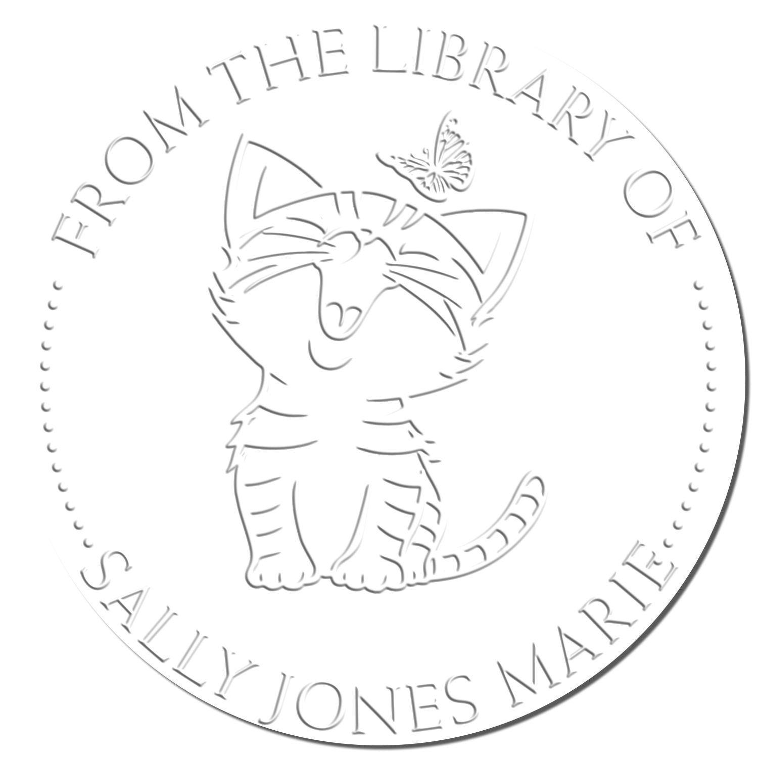 Desk Lively Kitten Custom My Library Embossing Stamp - Engineer Seal Stamps