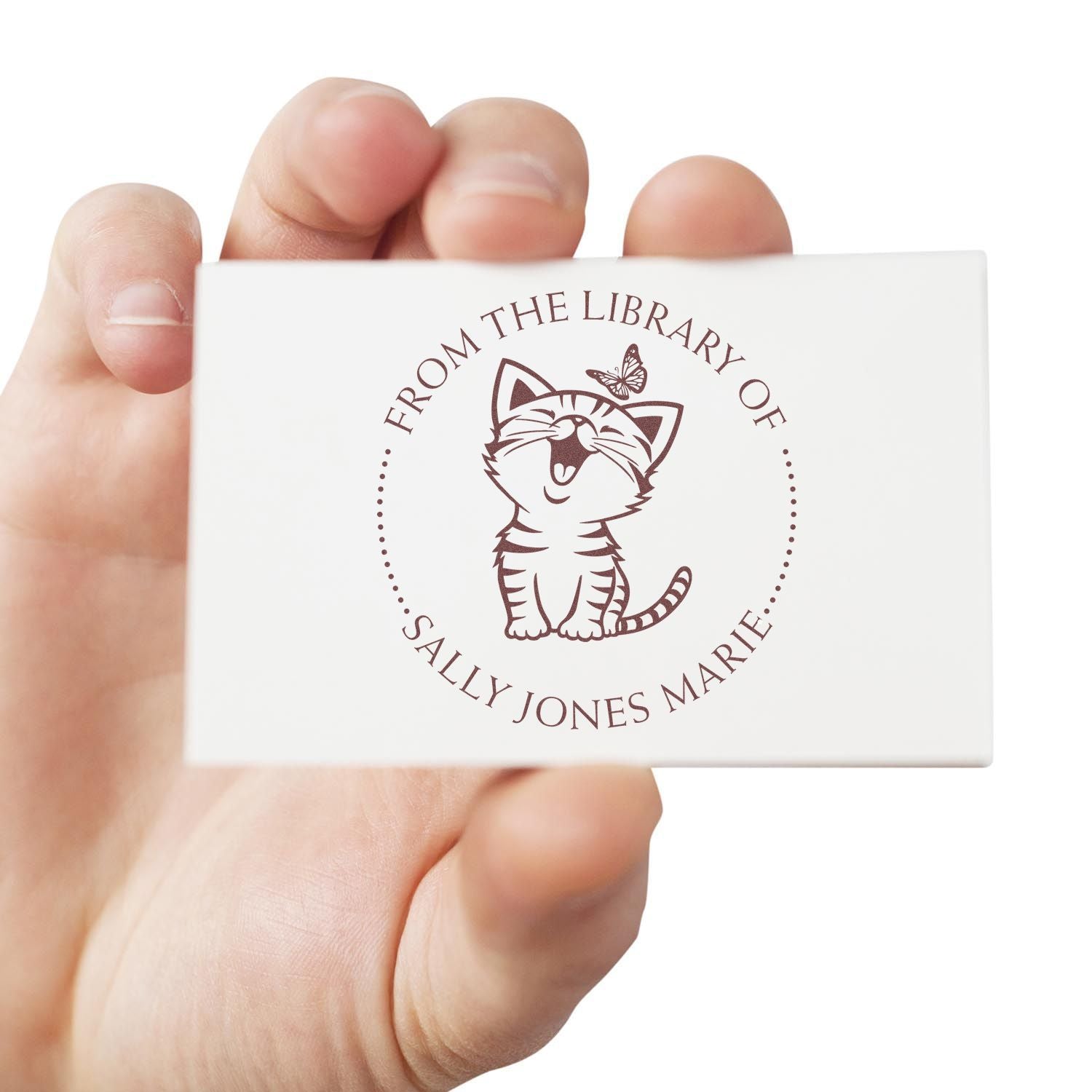 PSI Pre-Inked Lively Kitten Customized Library Stamp - Engineer Seal Stamps
