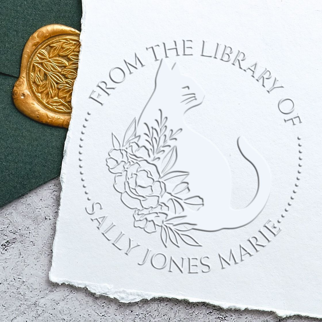 Hybrid Quick-witted Cat Custom Bookworm Embossed Stamp - Engineer Seal Stamps