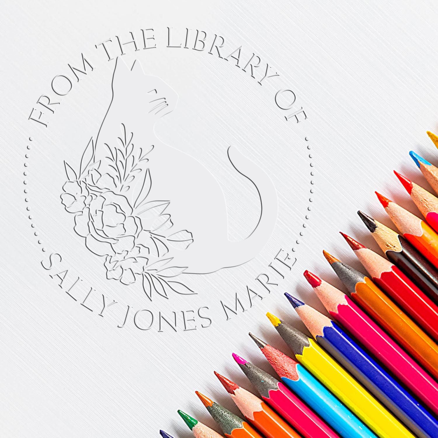 Desk Quick-witted Cat Custom My Library Paper Embosser - Engineer Seal Stamps