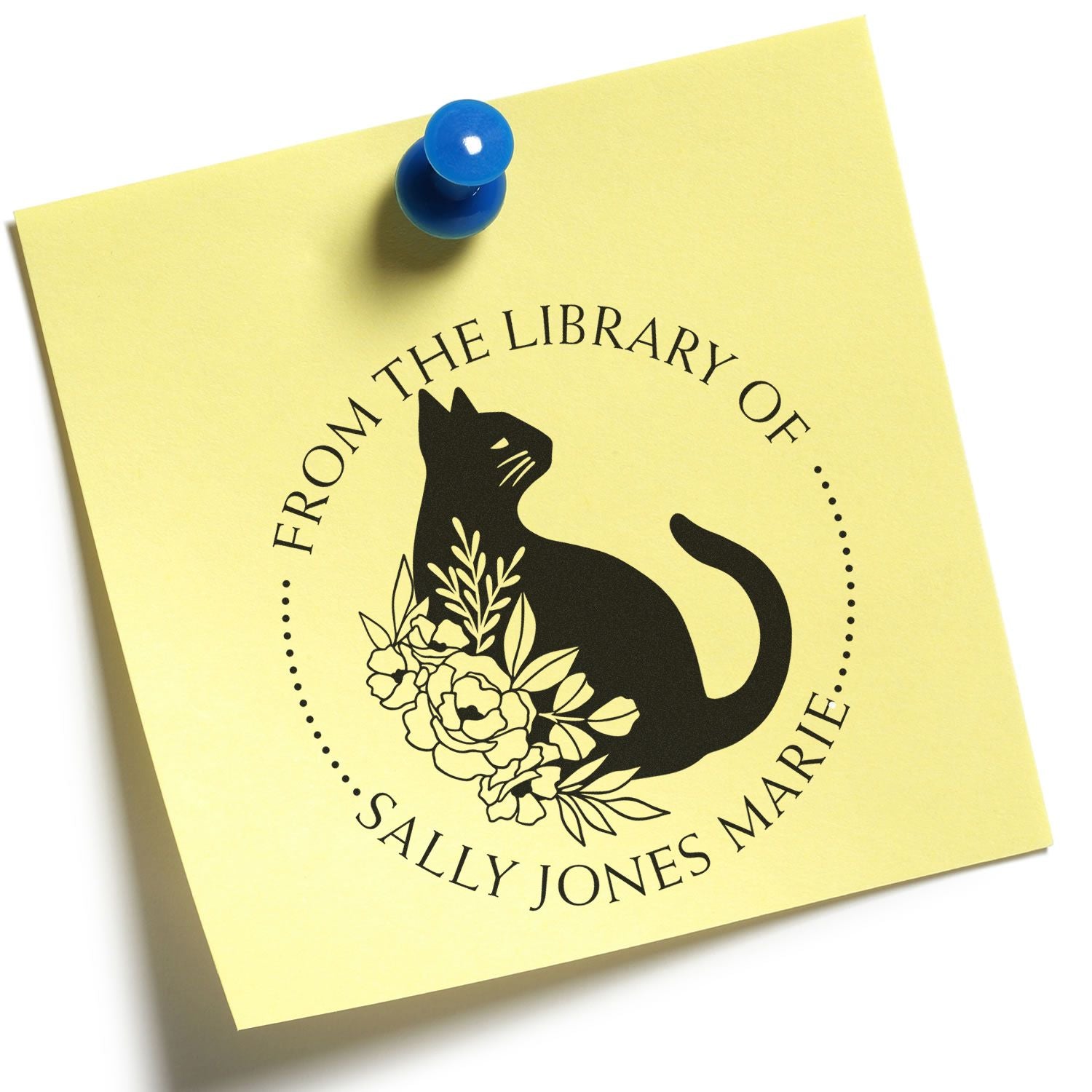 PSI Pre-Inked Quick-witted Cat Customized Library Collection Stamp - Engineer Seal Stamps