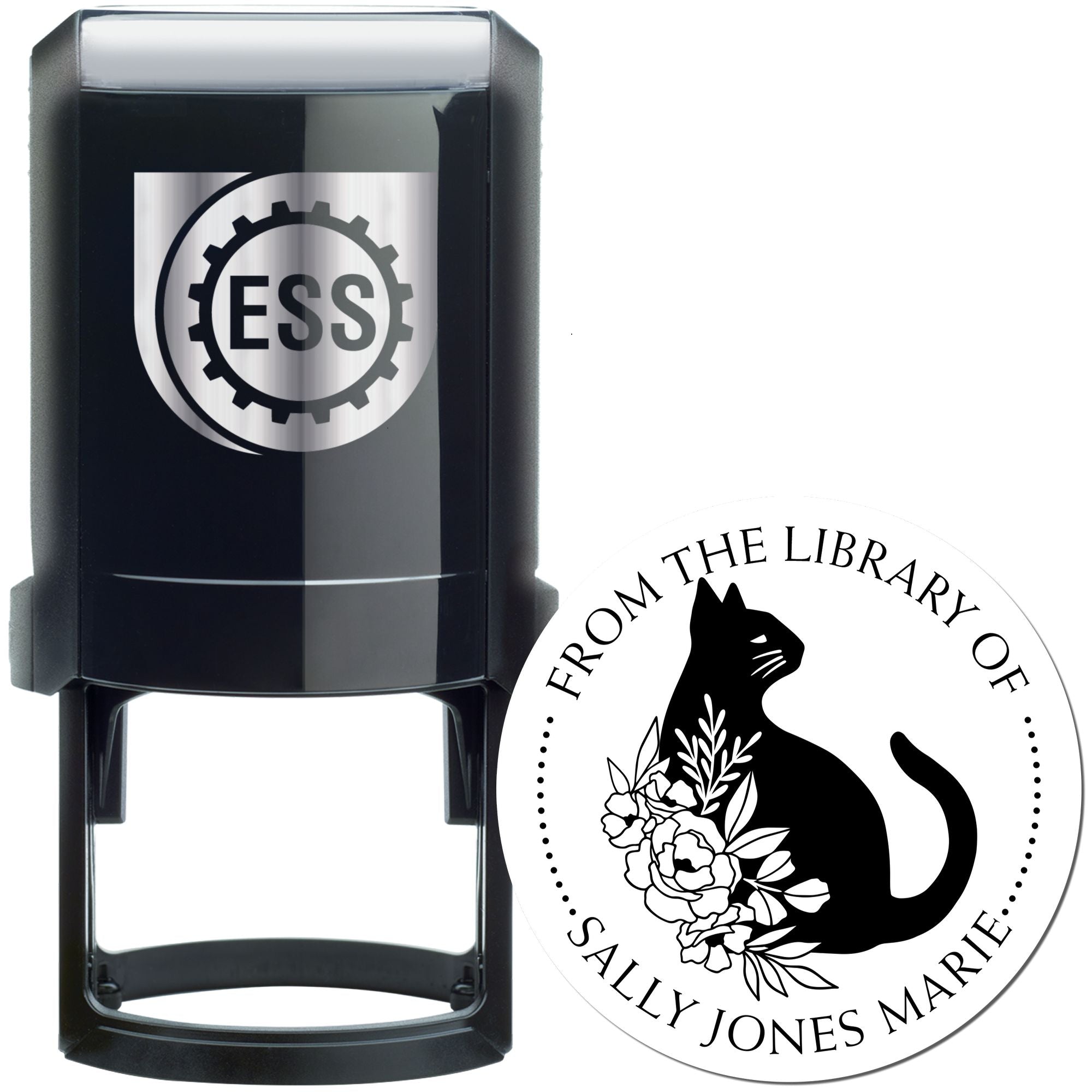 Self-Inking Quick-witted Cat Personalized Book Stamp - Engineer Seal Stamps