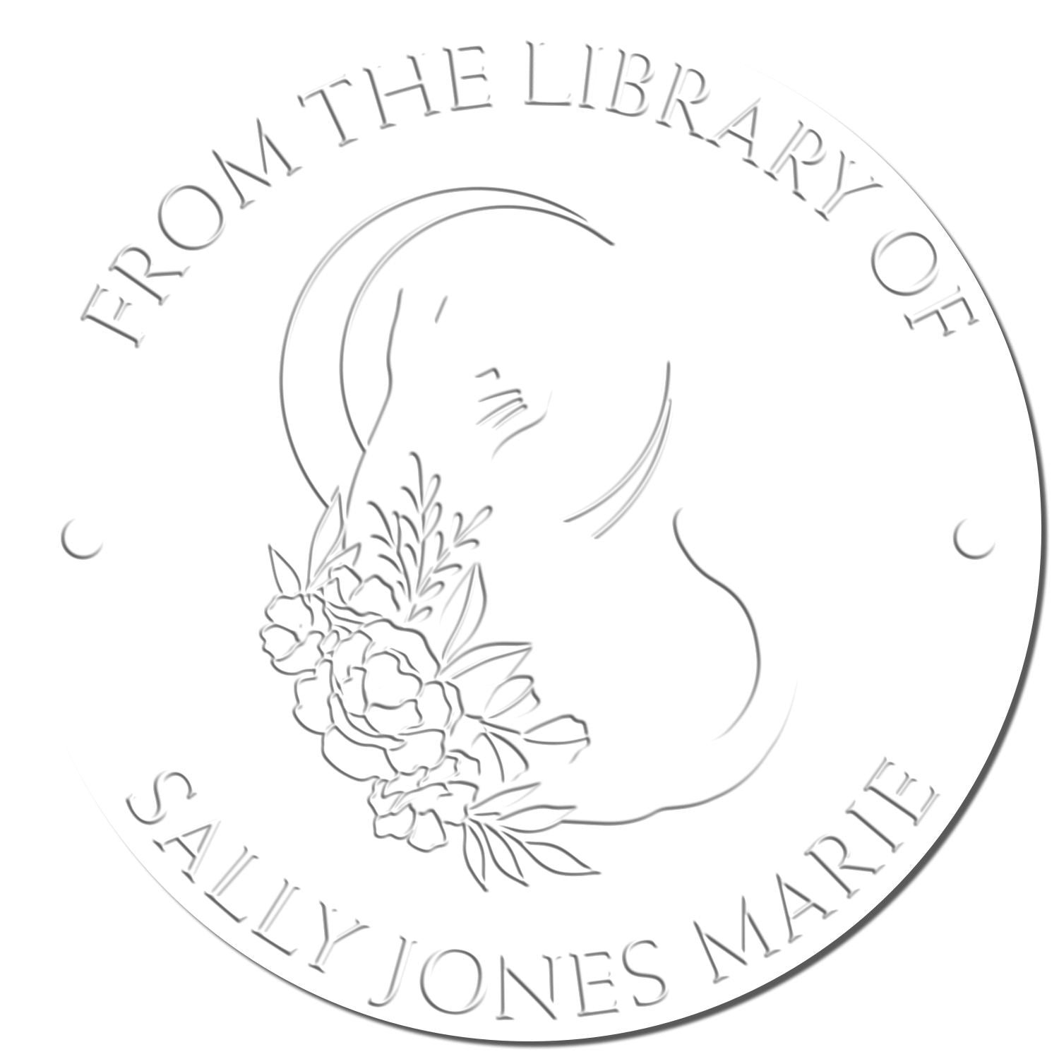 Desk Mischievous Feline Custom My Library Seal Press - Engineer Seal Stamps