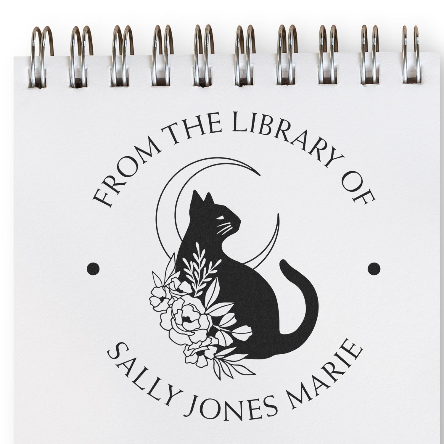 Self-Inking Mischievous Feline Personalized Book Belongs to Stamp - Engineer Seal Stamps