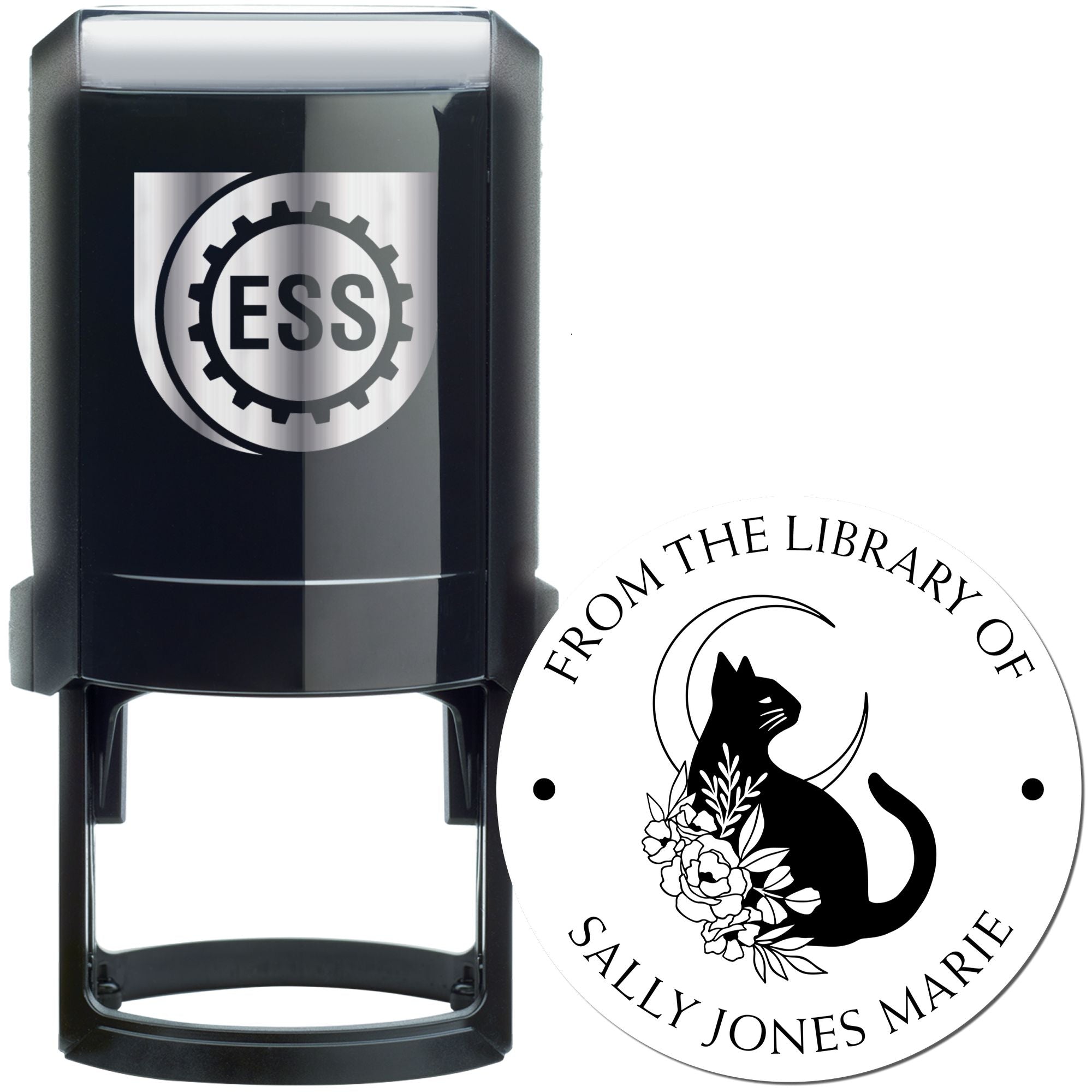 Self-Inking Mischievous Feline Personalized Book Belongs to Stamp - Engineer Seal Stamps