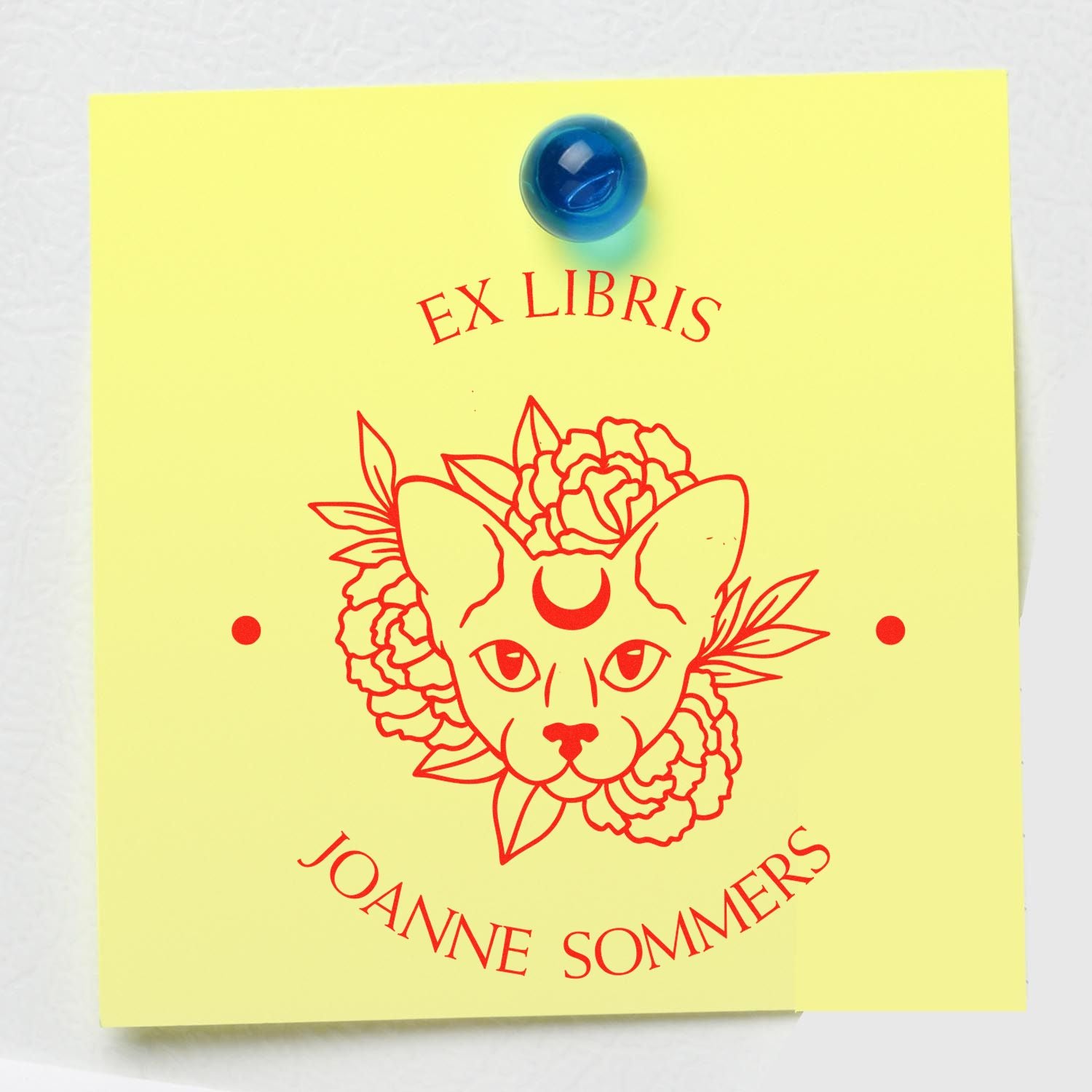 Self-Inking Loyal Feline Personalized Book Lover Stamp - Engineer Seal Stamps