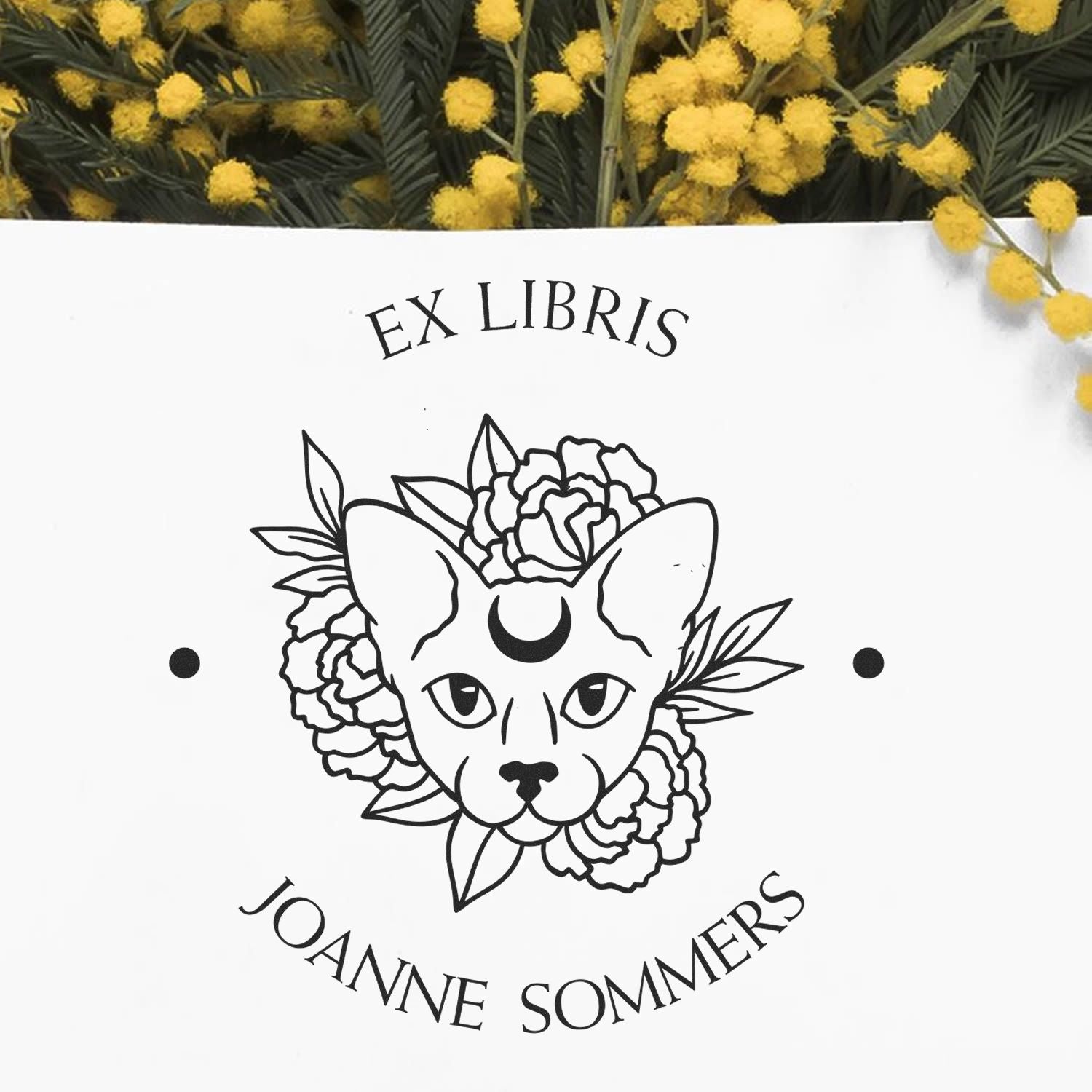 Pre-Inked Loyal Feline Bibliophile Stamp - Engineer Seal Stamps