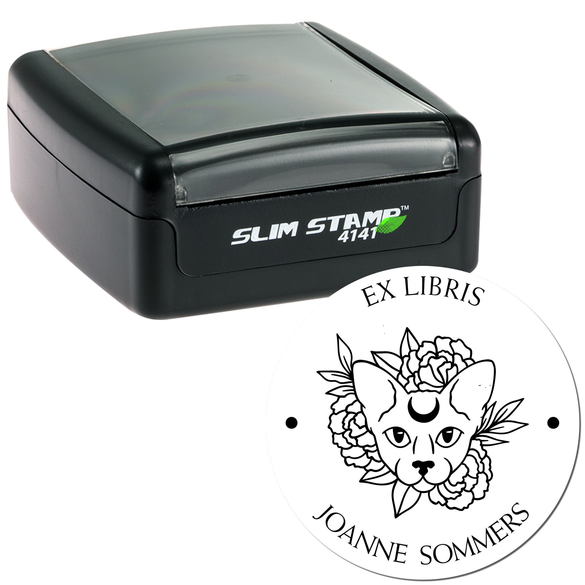 Pre-Inked Loyal Feline Bibliophile Stamp - Engineer Seal Stamps