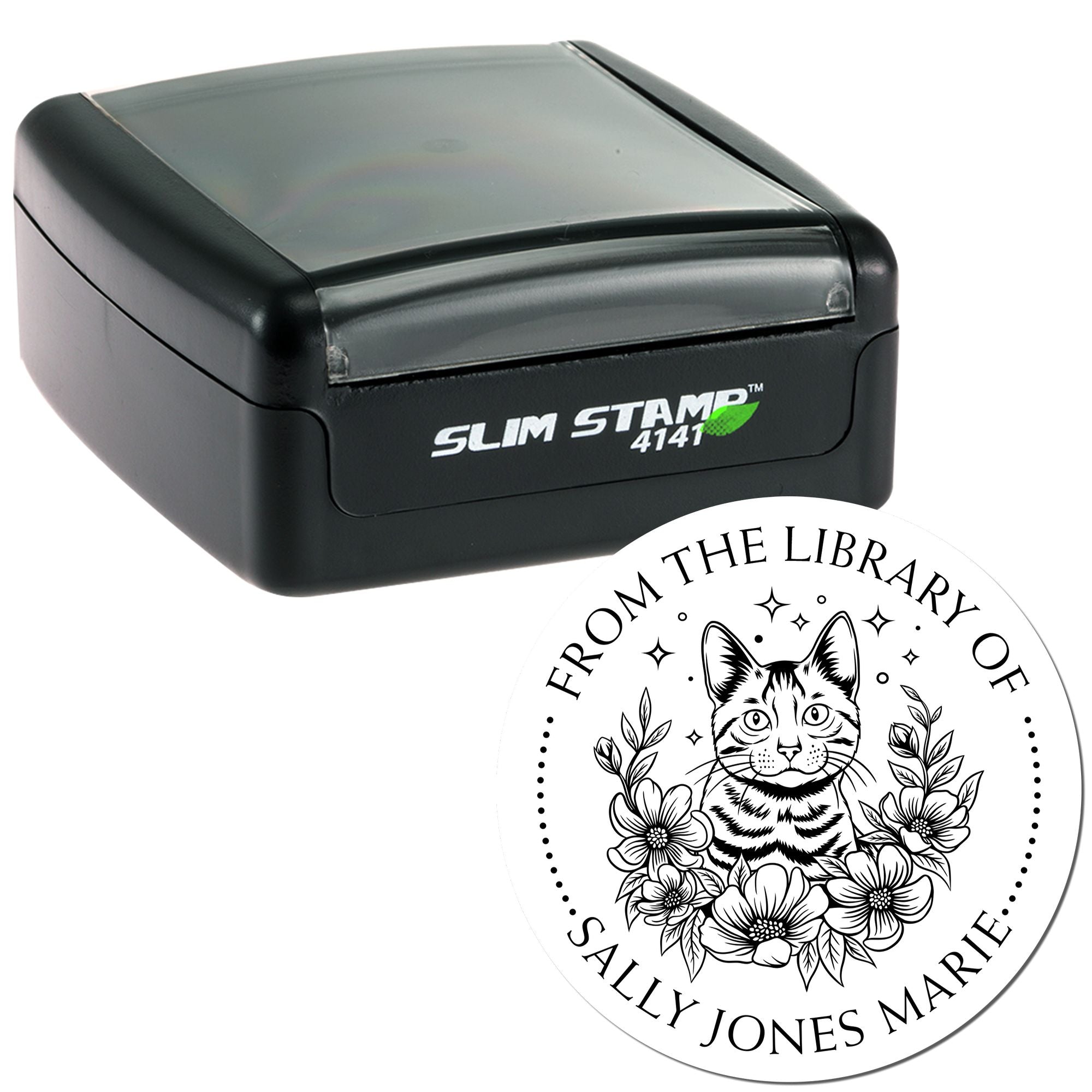 Pre-Inked Majestic Meow Book Stamp - Engineer Seal Stamps