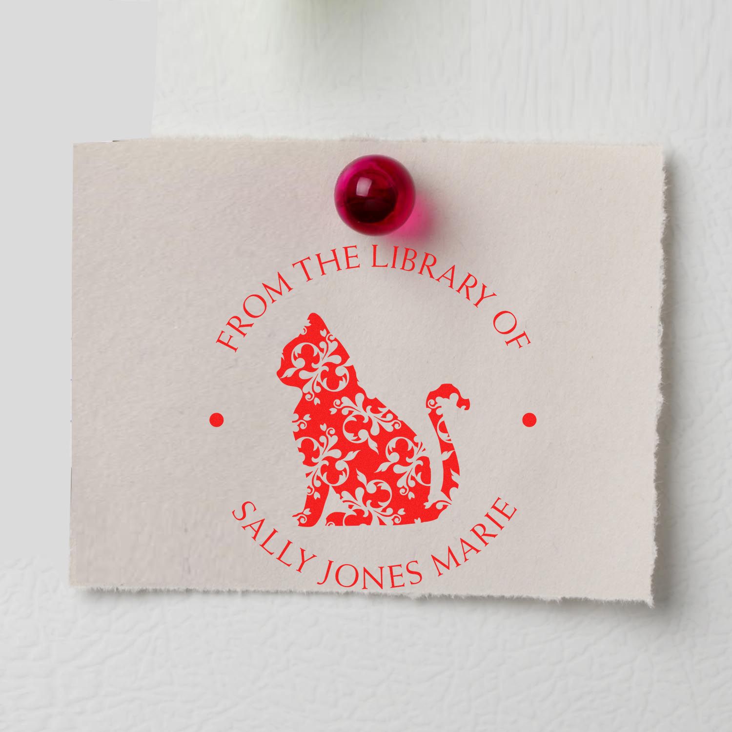 Self-Inking Purr-fect Purrs Personalized Book Ownership Stamp - Engineer Seal Stamps