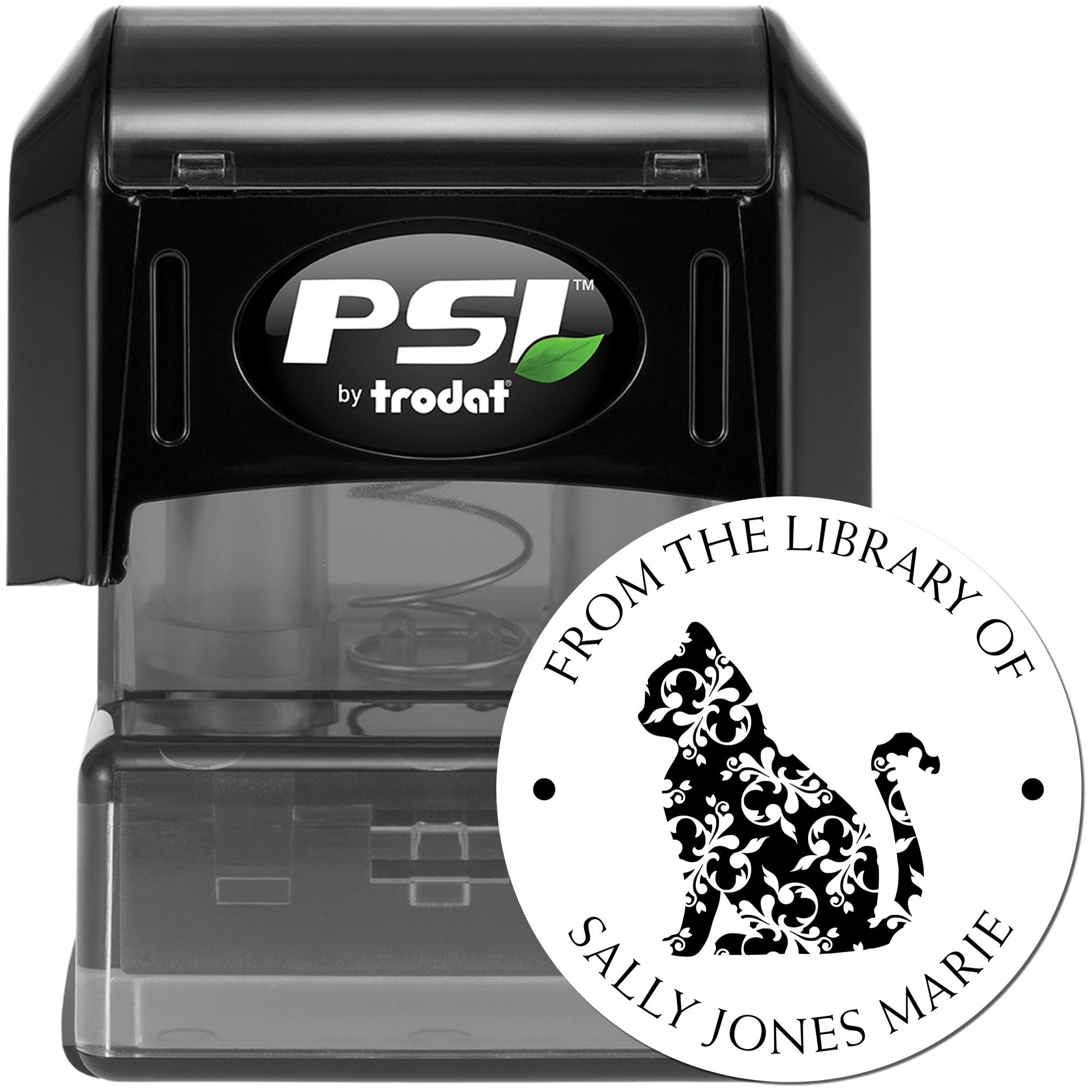 PSI Pre-Inked Purr-fect Purrs Customized Name Stamp - Engineer Seal Stamps