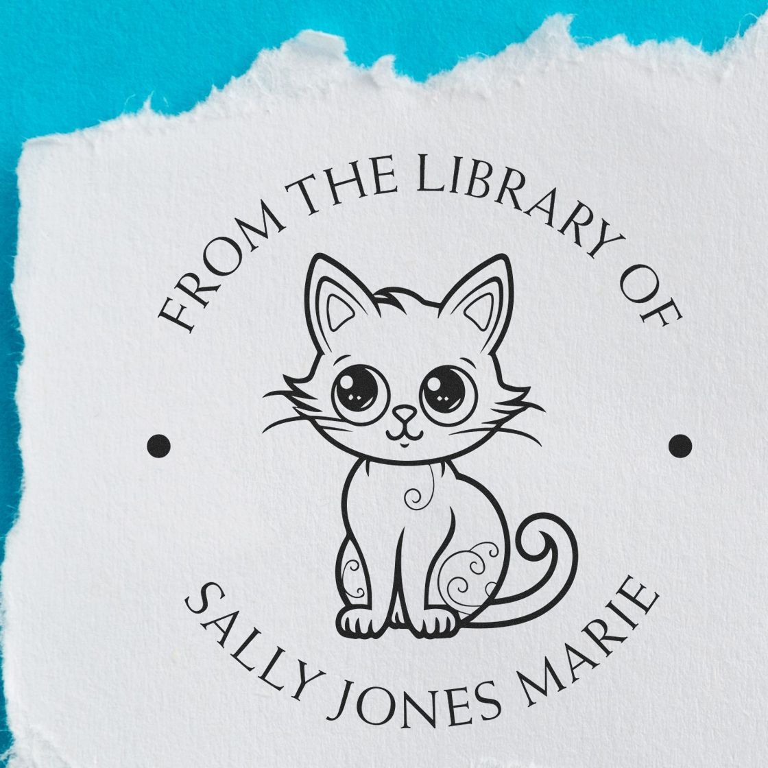 Pre-Inked Talkative Kitty Book Library Stamp - Engineer Seal Stamps
