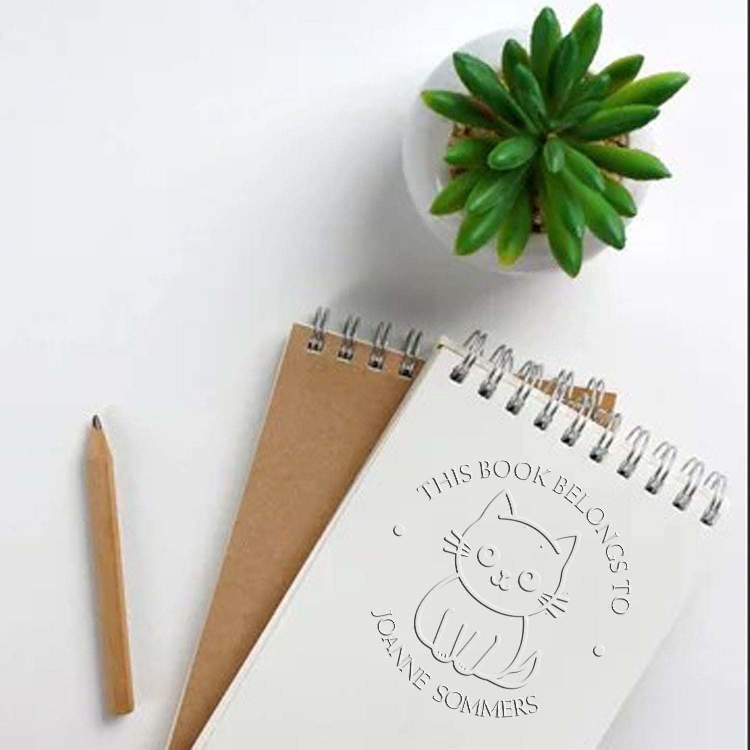 Desk Soft Kitty Custom Name Seal Press - Engineer Seal Stamps