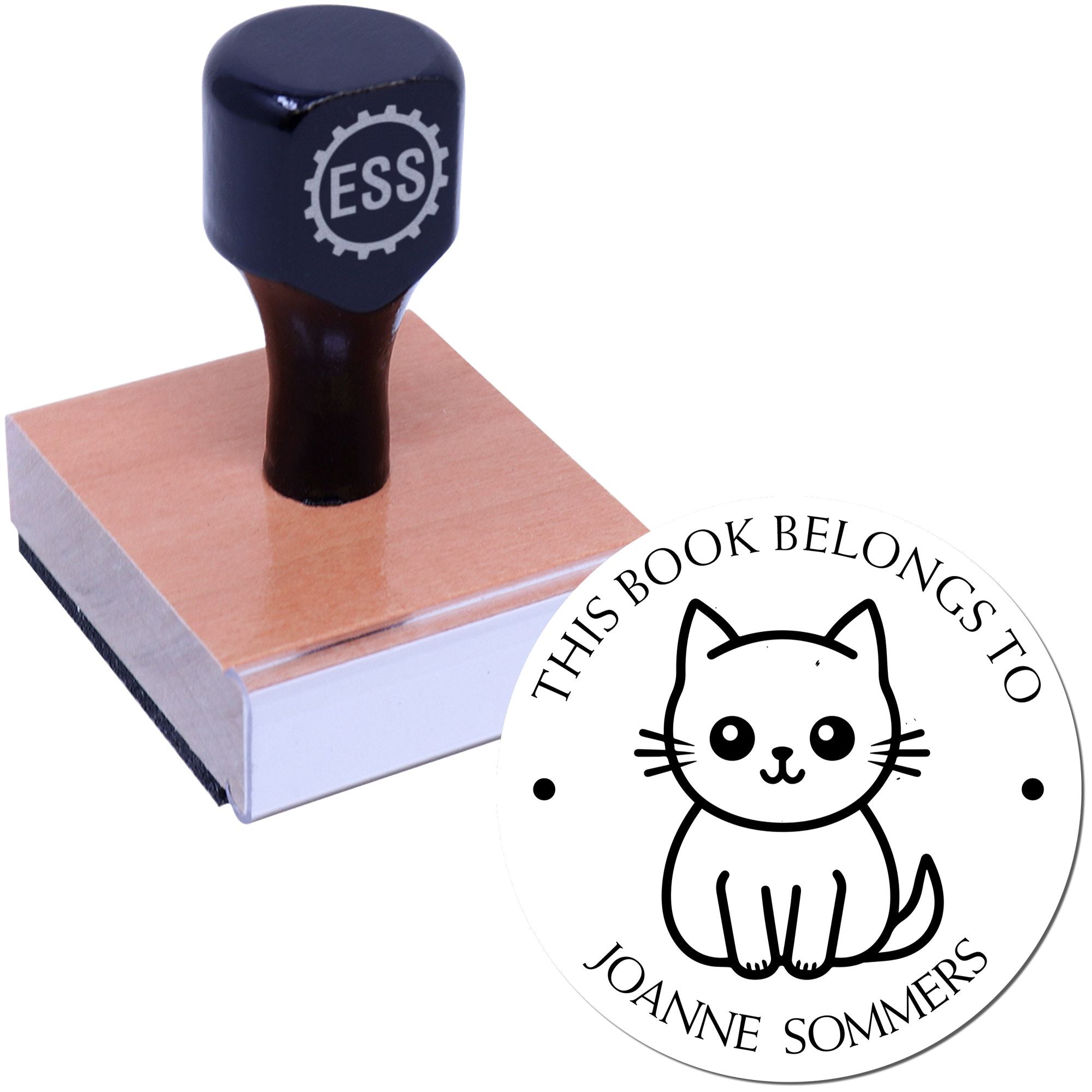 Wood Handle Soft Kitty Custom Read It Love It Stamp