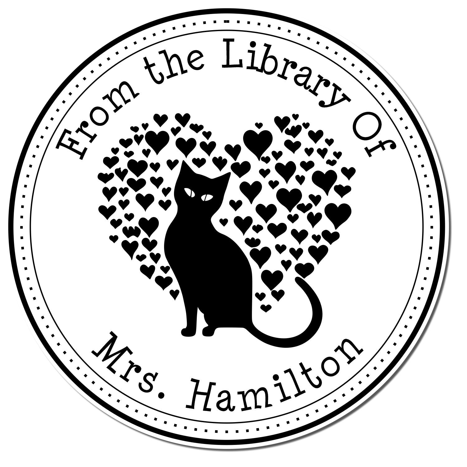 Self-Inking Lithe Kitten Personalized Bookworm Stamp - Engineer Seal Stamps