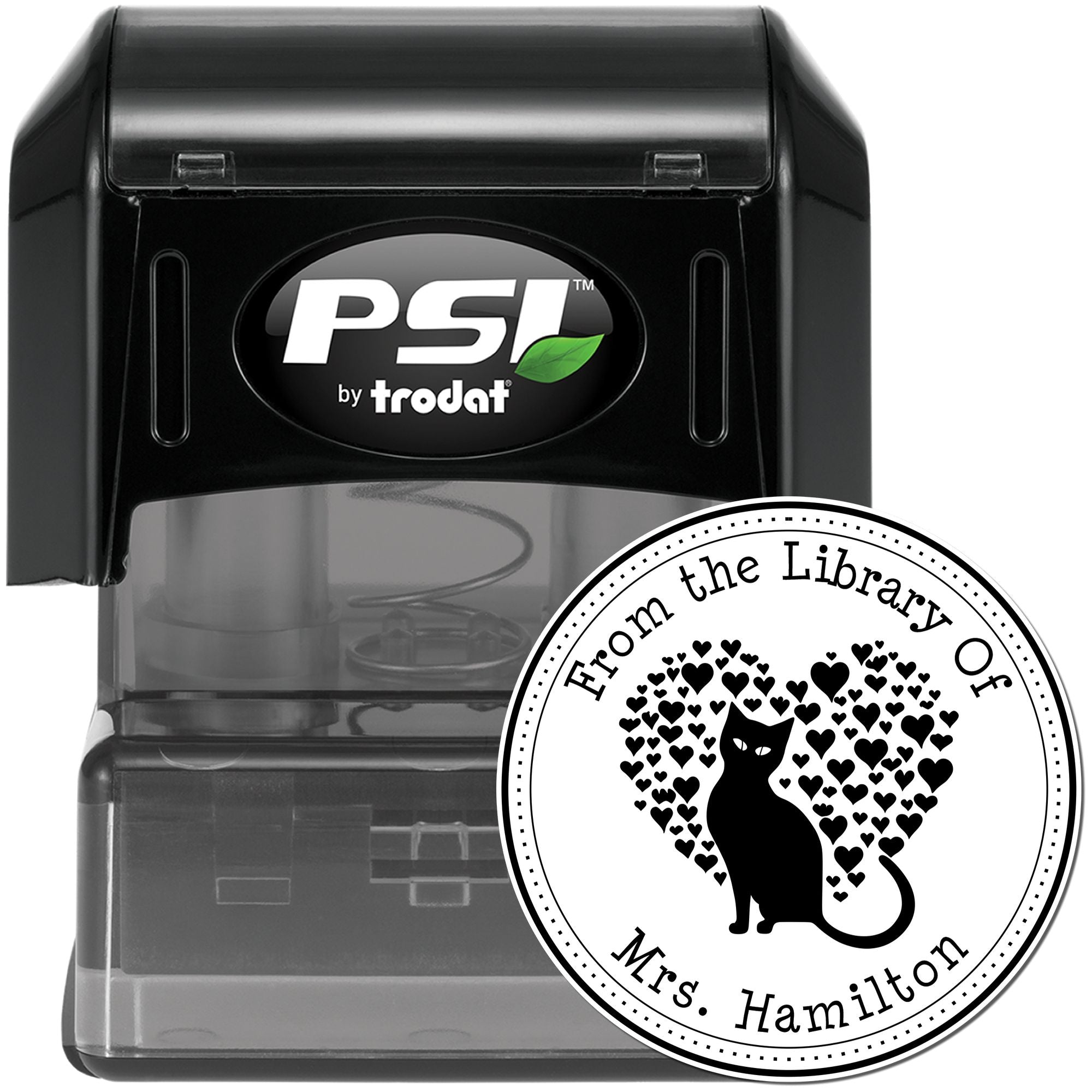 PSI Pre-Inked Lithe Kitten Customized Private Library Stamp - Engineer Seal Stamps