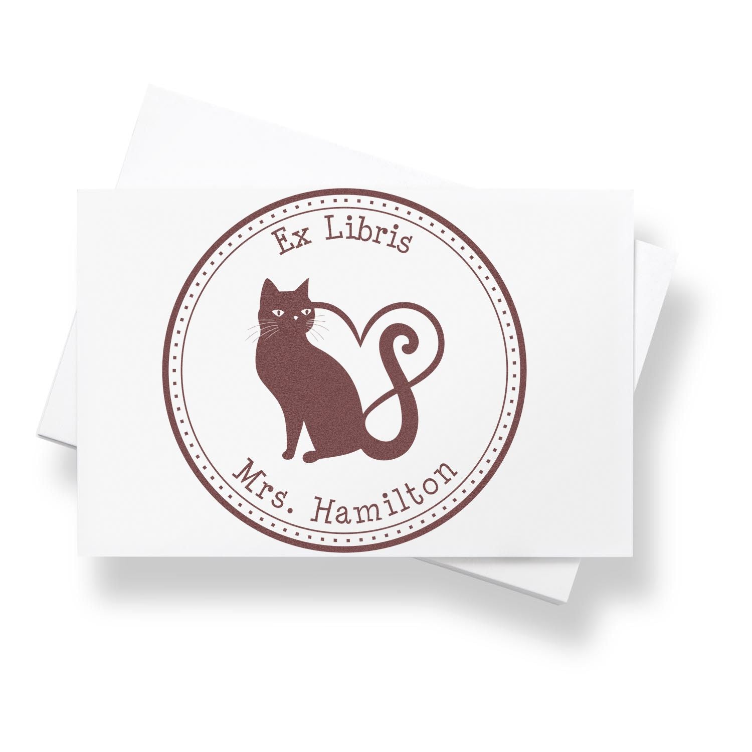 Wood Handle Energetic Kitty Custom Reader's Stamp - Engineer Seal Stamps