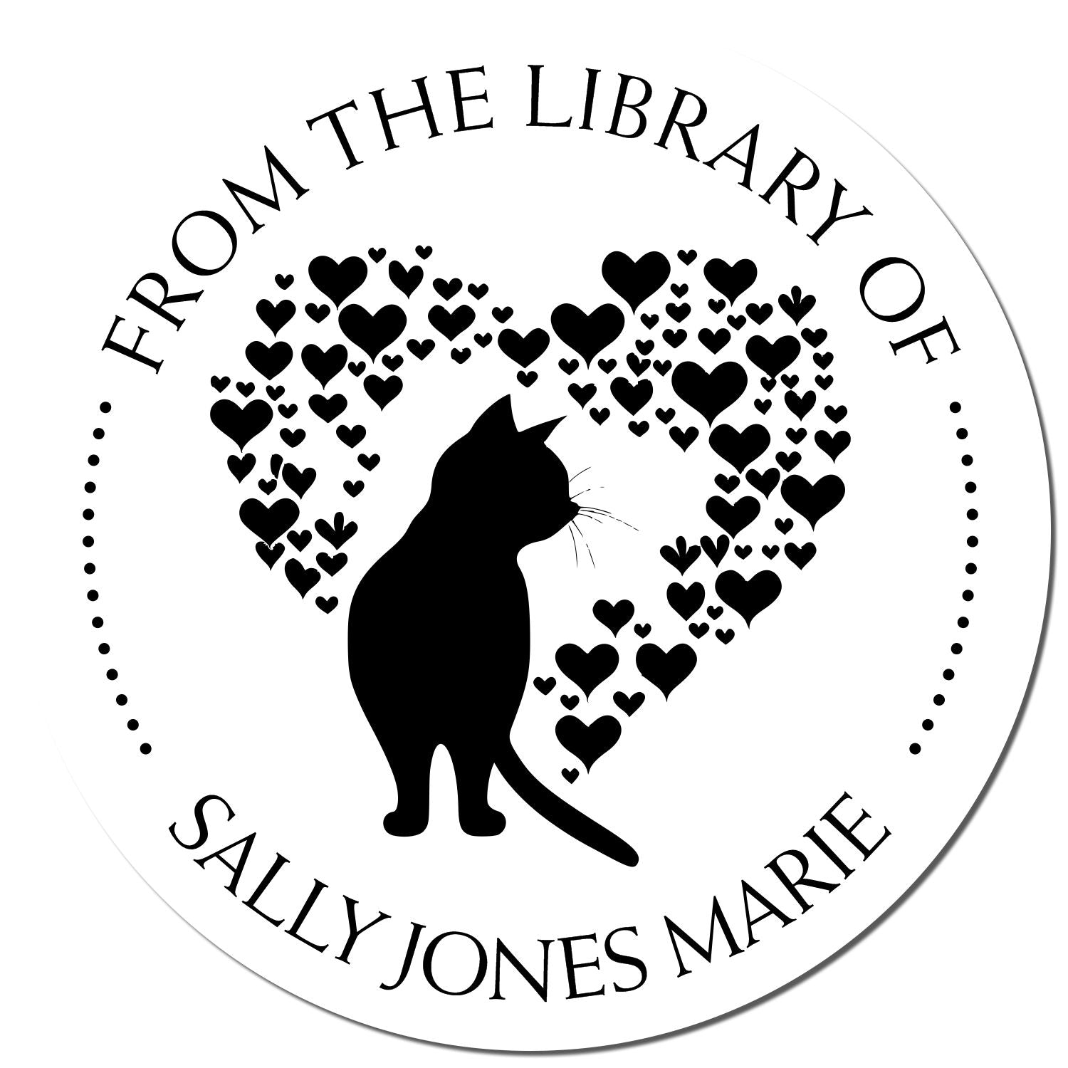 Self-Inking Lovely Cat Personalized Home Library Stamp - Engineer Seal Stamps