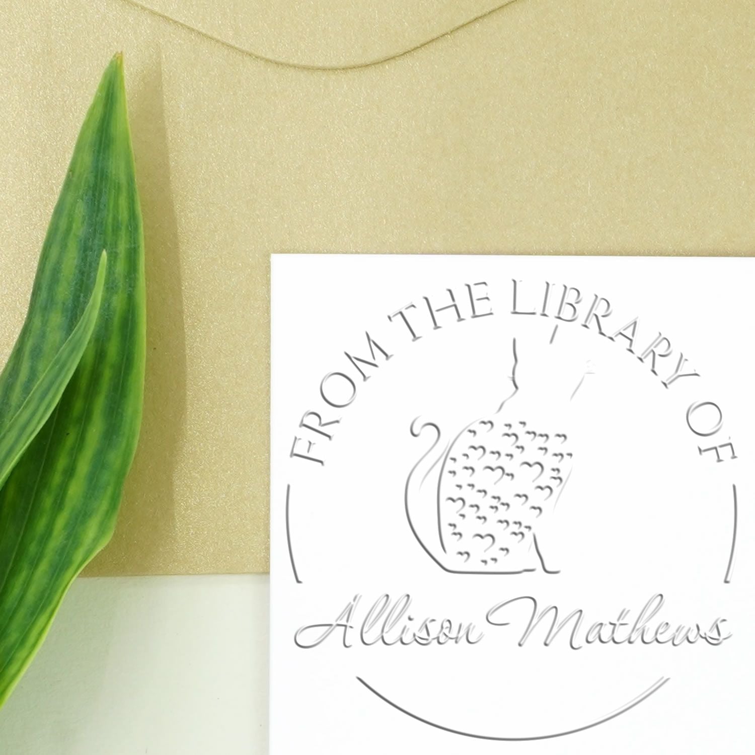 Soft Sensible Cat Custom Book Lover Embossing Seal - Engineer Seal Stamps