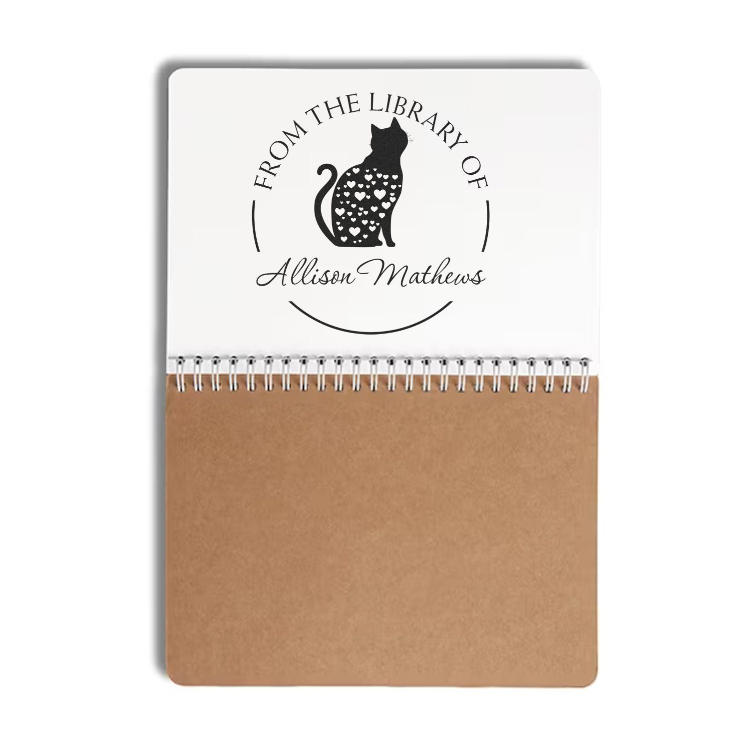 Pre-Inked Sensible Cat Bookplate Stamp - Engineer Seal Stamps