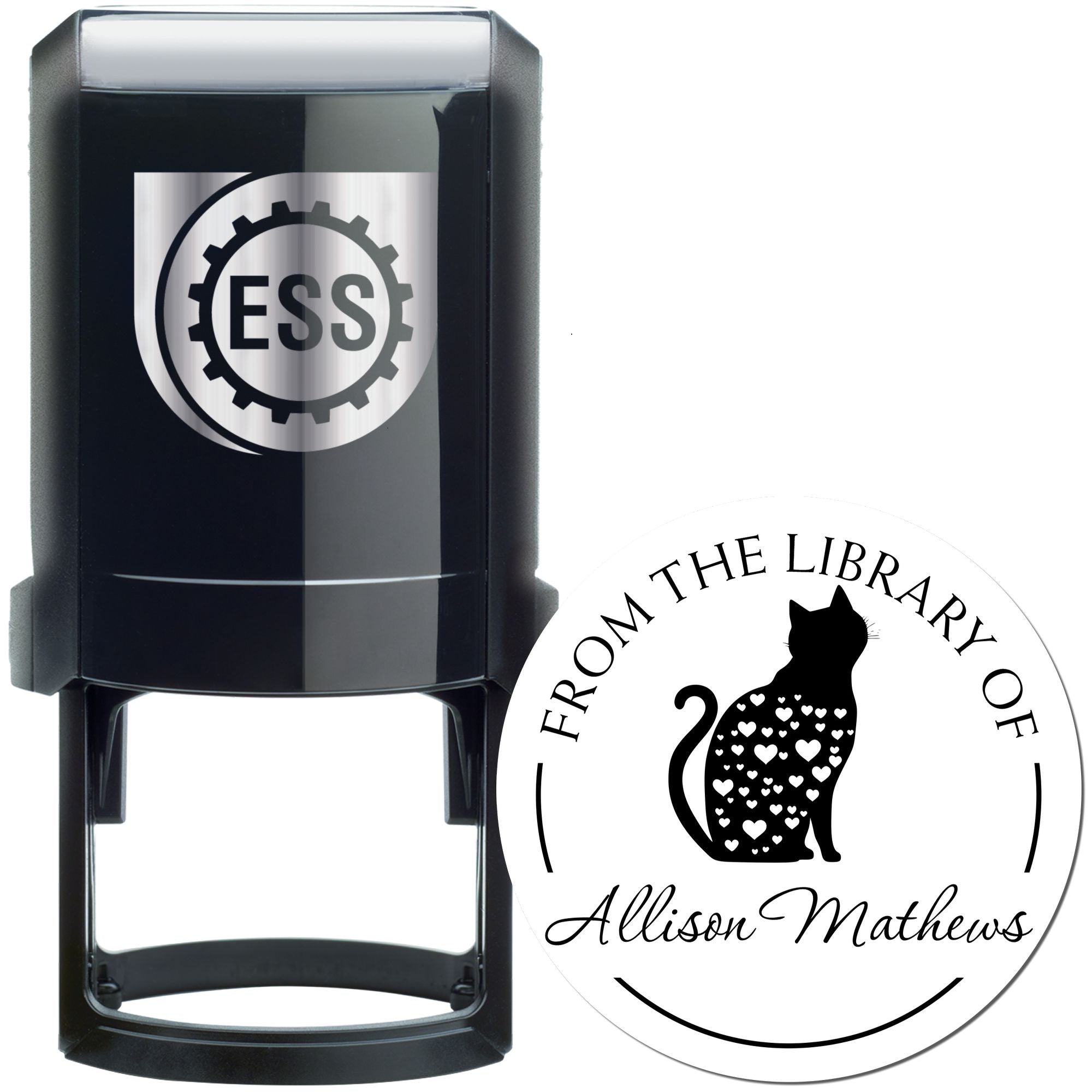 Self-Inking Sensible Cat Personalized Instructor's Personal Stamp - Engineer Seal Stamps