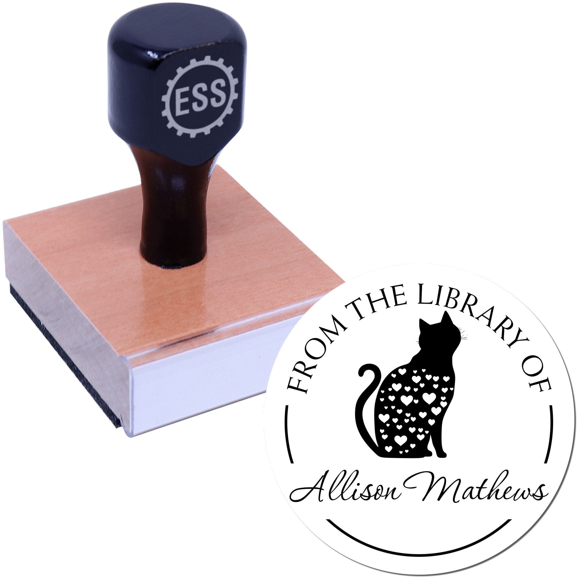 Wood Handle Sensible Cat Custom Made Belongs To Stamp - Engineer Seal Stamps