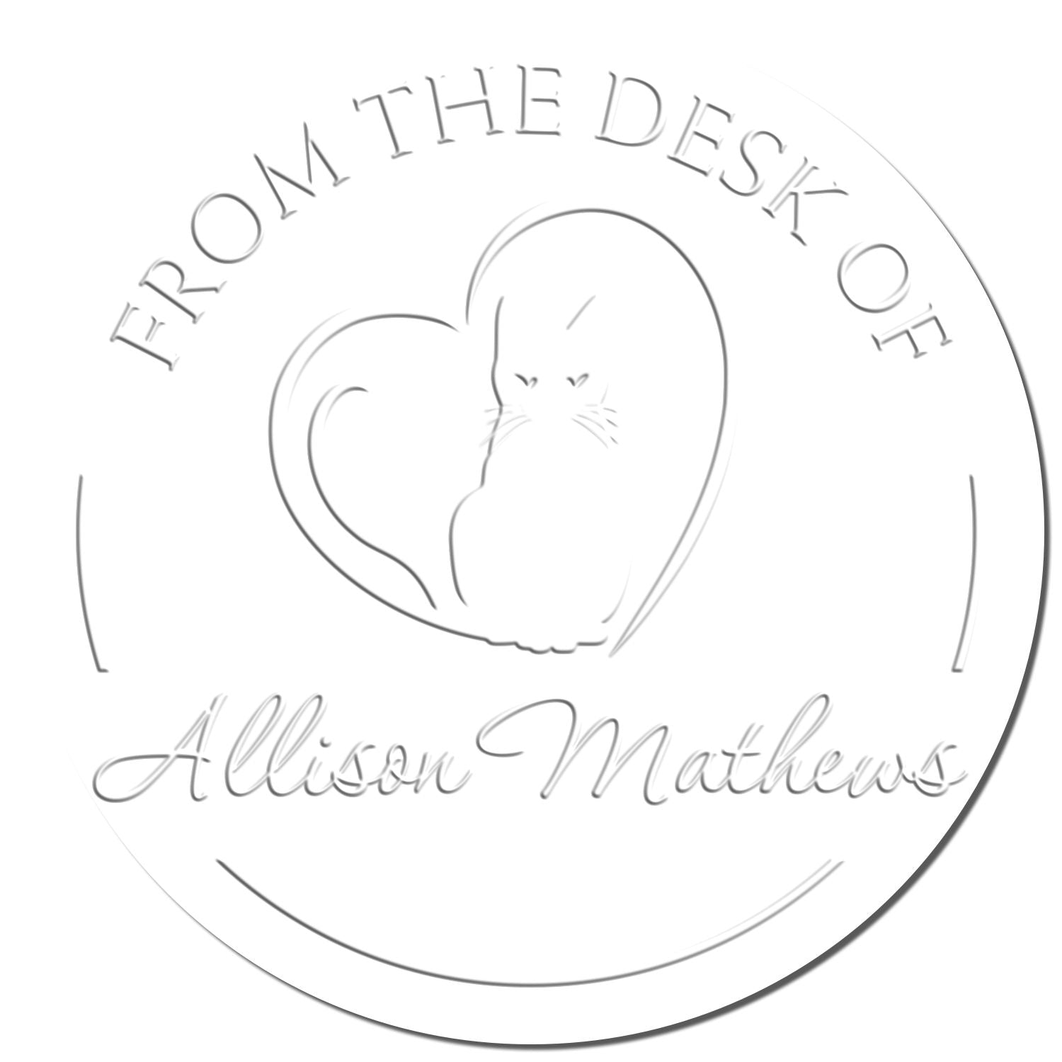 Desk Watchful Kitten Custom Ownership Embosser - Engineer Seal Stamps