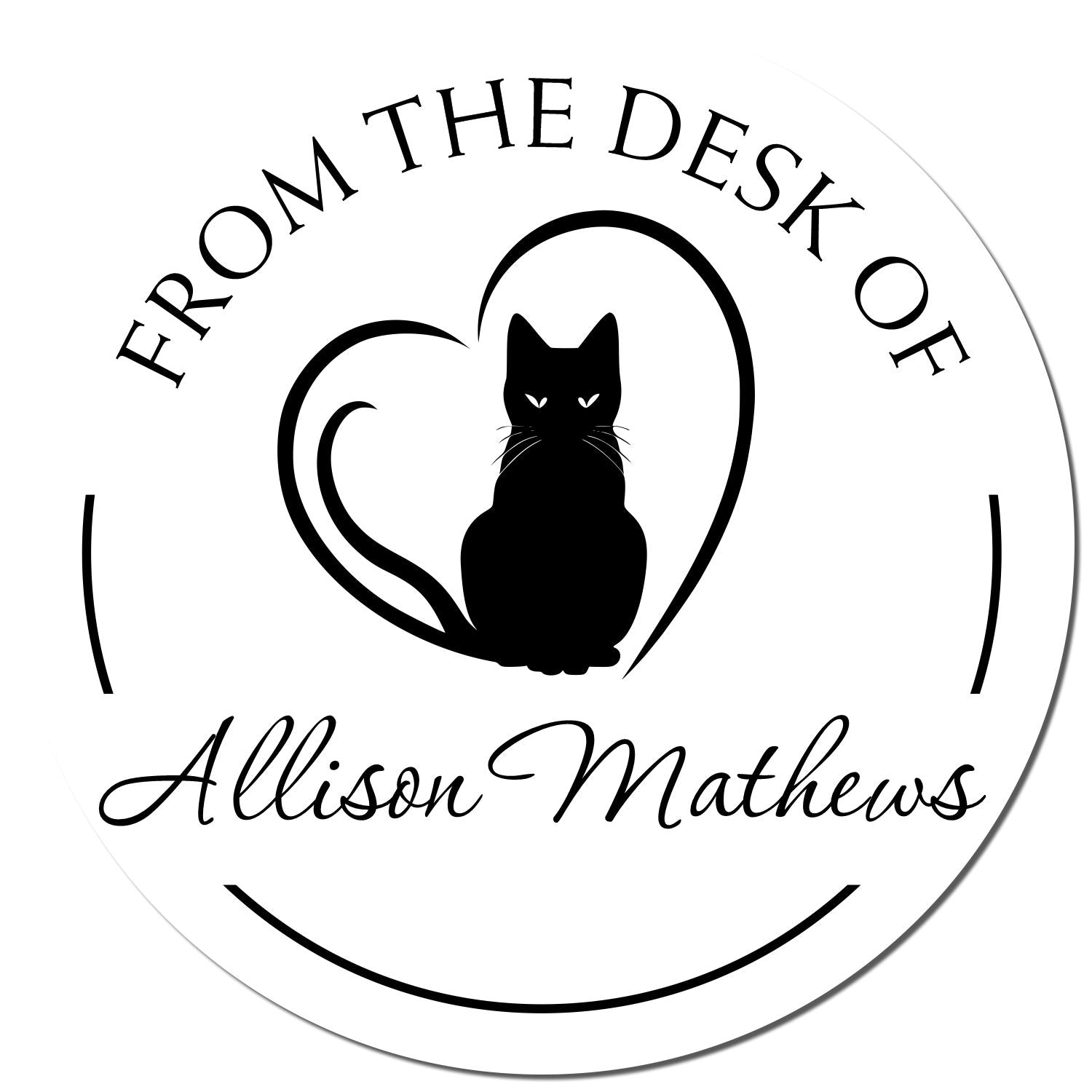 Self-Inking Watchful Kitten Personalized Library Name Stamp - Engineer Seal Stamps