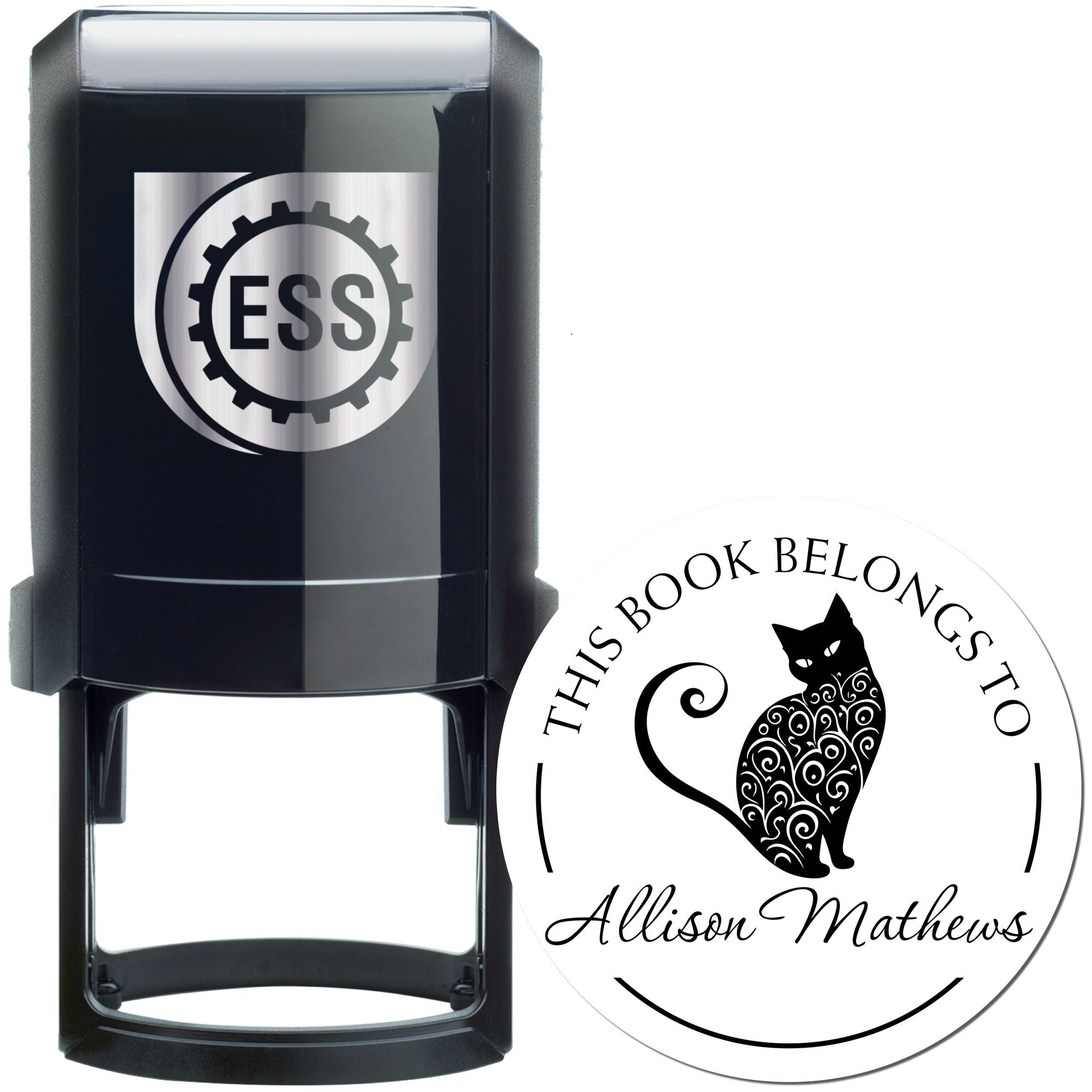 Self-Inking Spry Kitten Personalized Library Of Stamp - Engineer Seal Stamps