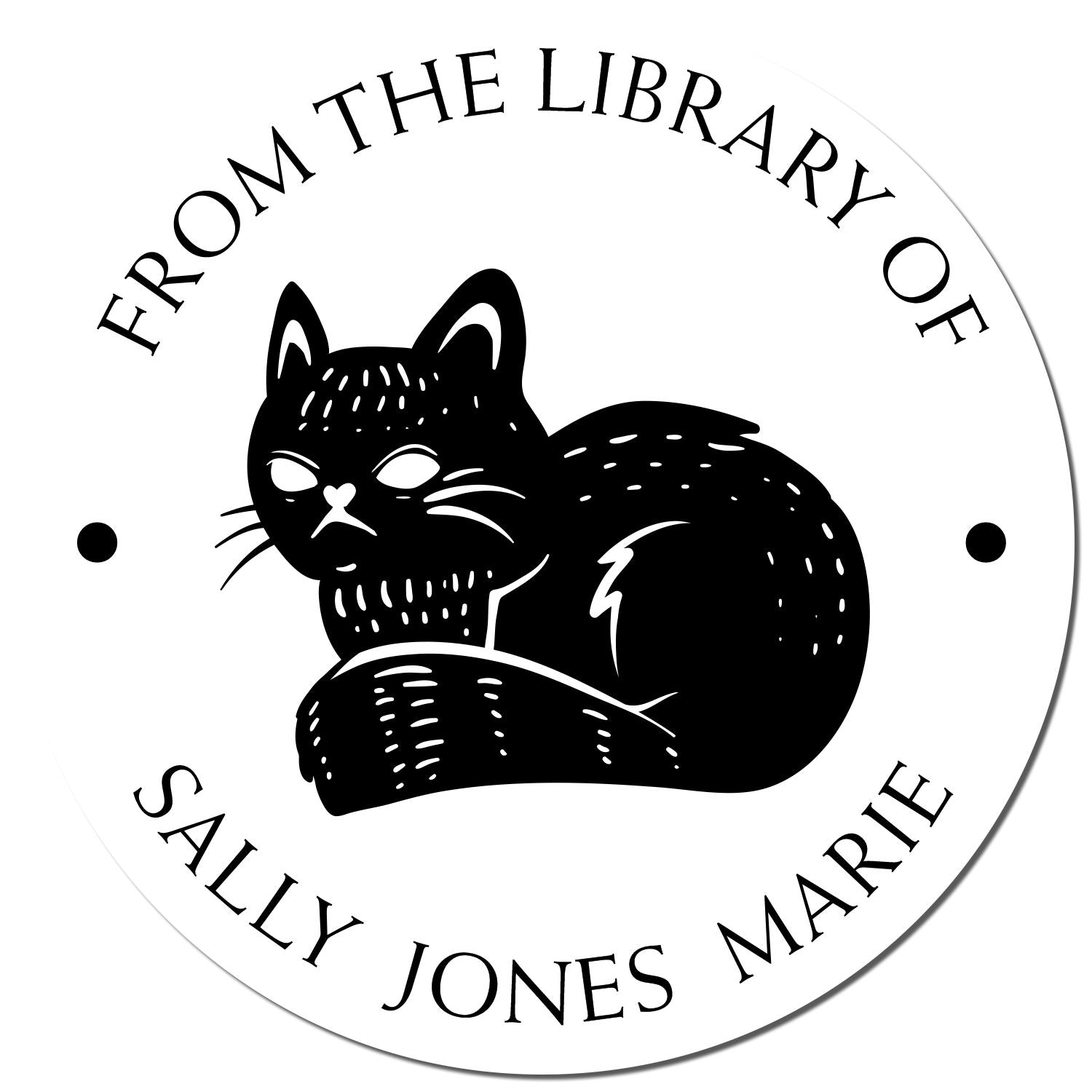 Wood Handle Expressive Cat Custom Made Book Lover Stamp - Engineer Seal Stamps