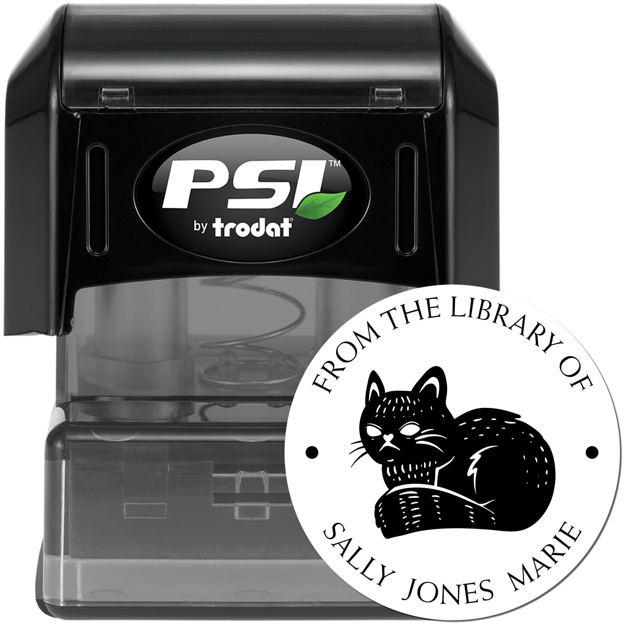 PSI Pre-Inked Expressive Cat Bibliophile Stamp - Engineer Seal Stamps