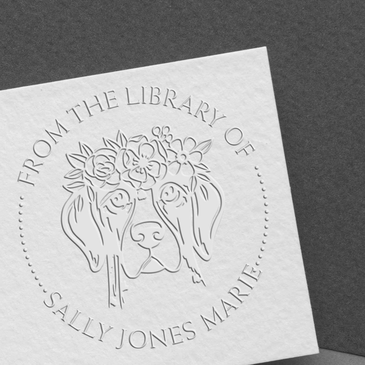 Divine Dog Handheld Custom From The Private Library Of Embossing Seal