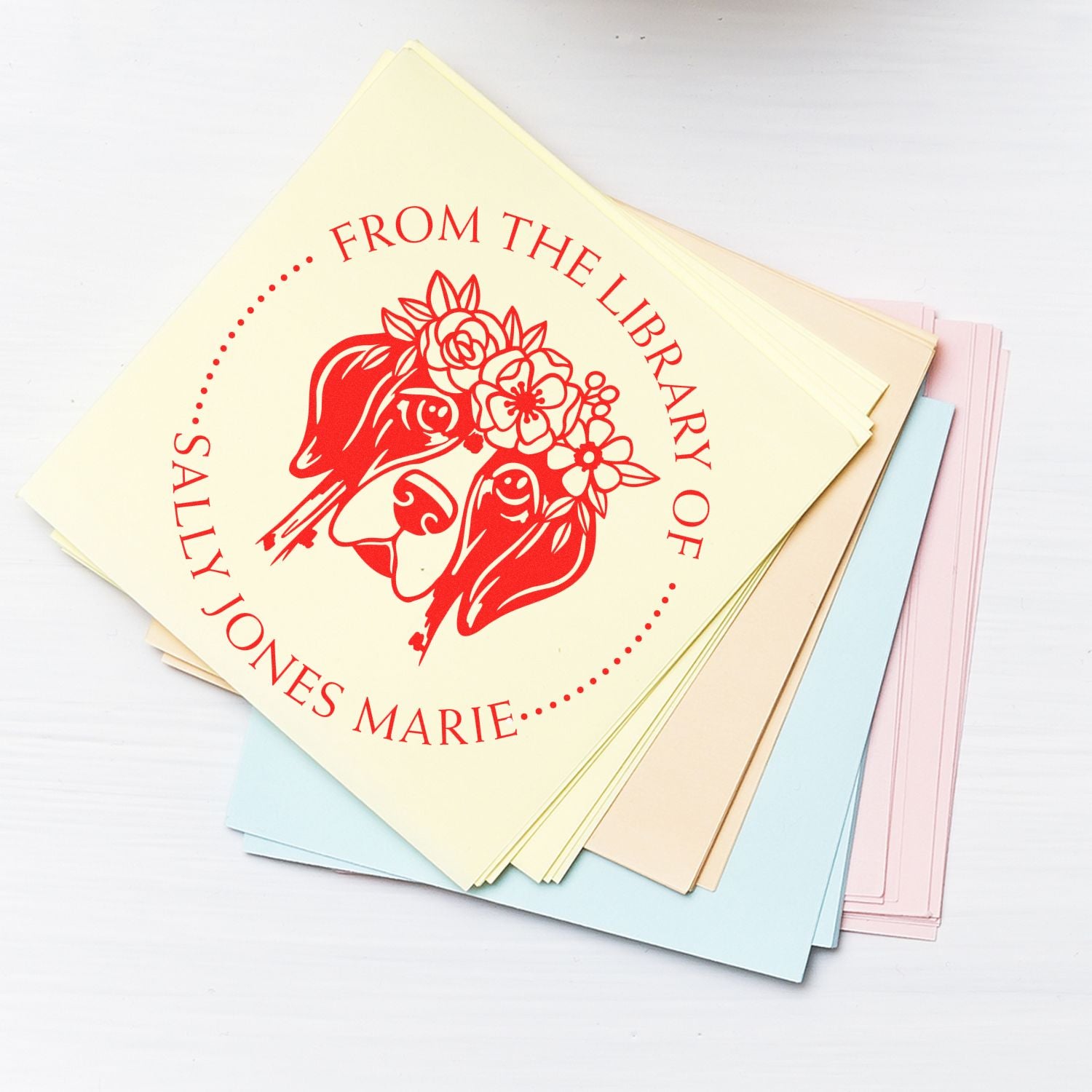 Slim Pre-Inked Divine Dog Custom-Made Home Library Stamp - Engineer Seal Stamps