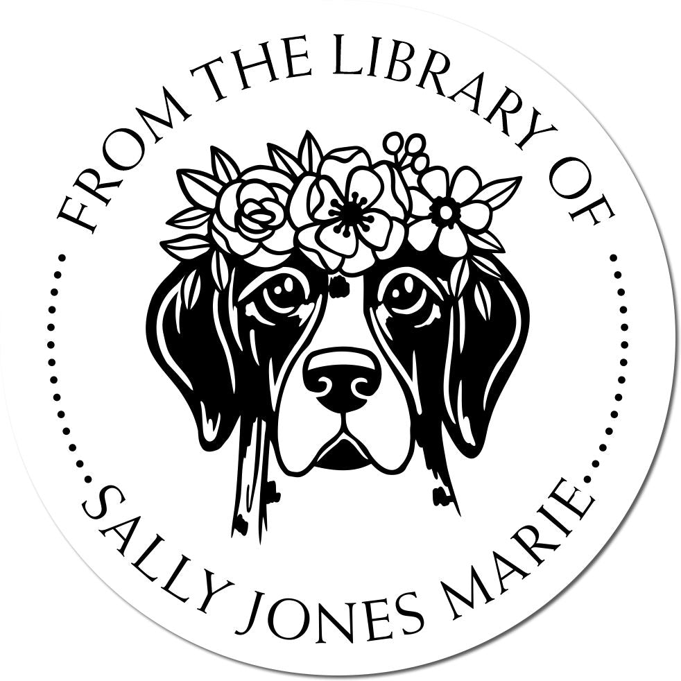 Wood Handle Divine Dog Customizable Bookplate Label Stamp - Engineer Seal Stamps