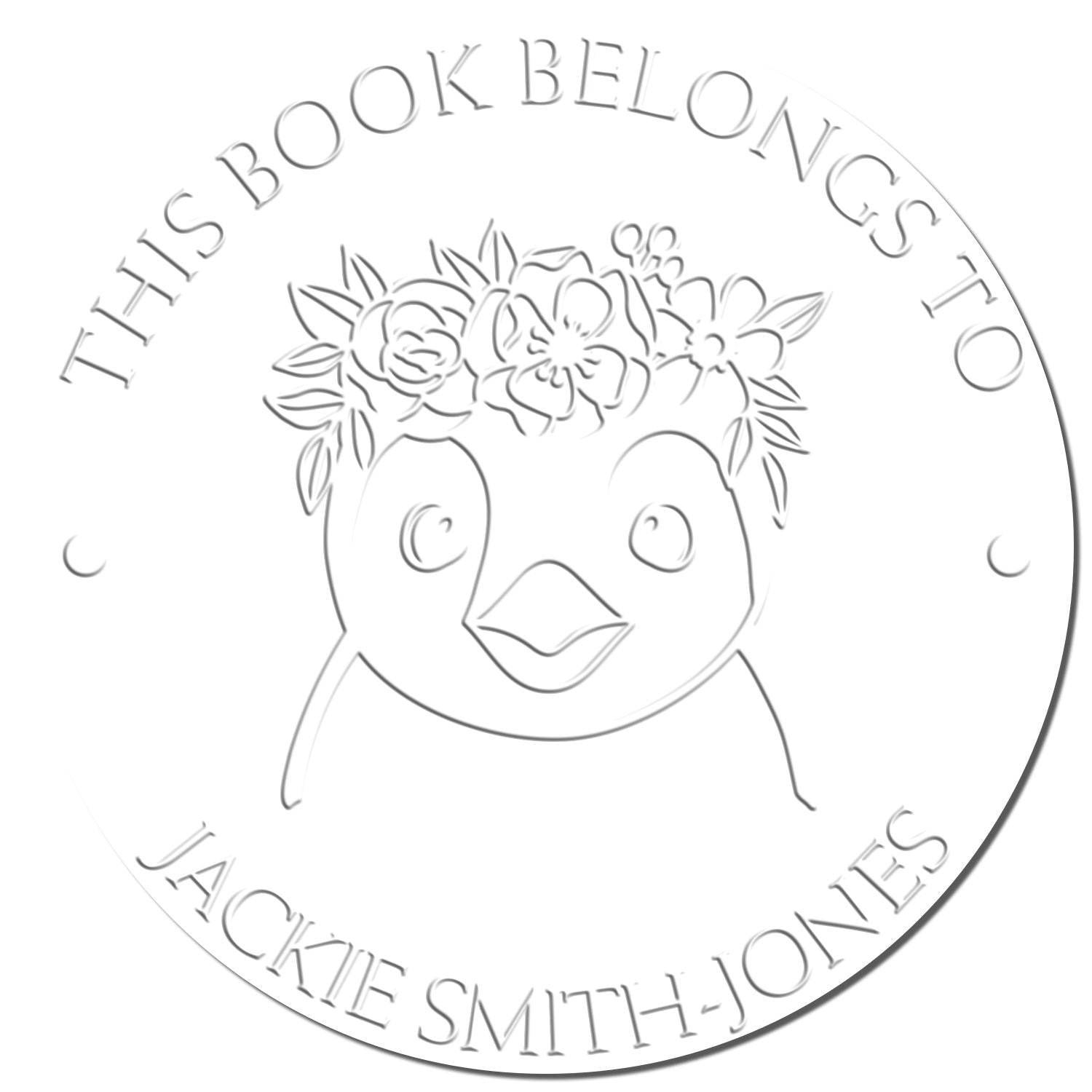 Soft Pretty Penguin Customized From The Library Of Embossing Seal - Engineer Seal Stamps