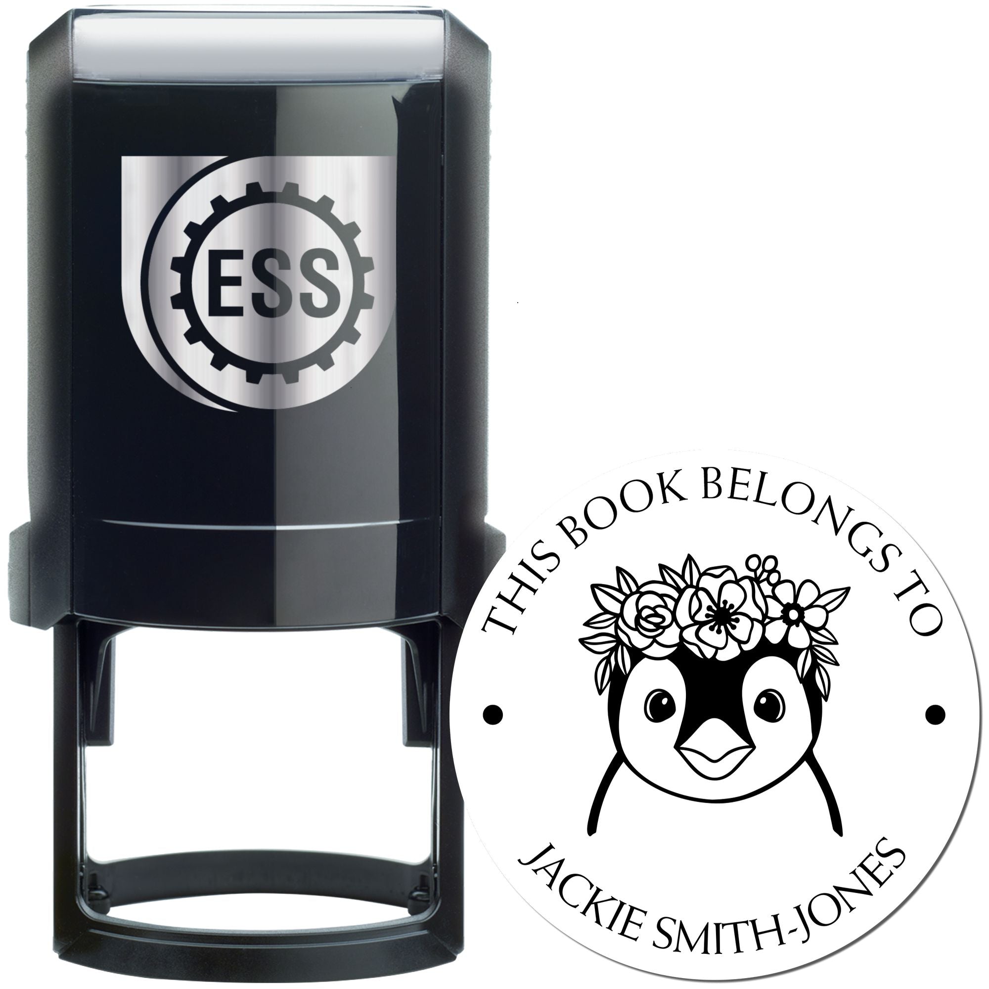 Pretty Penguin Self-Inking Custom Book Signature Stamp - Engineer Seal Stamps