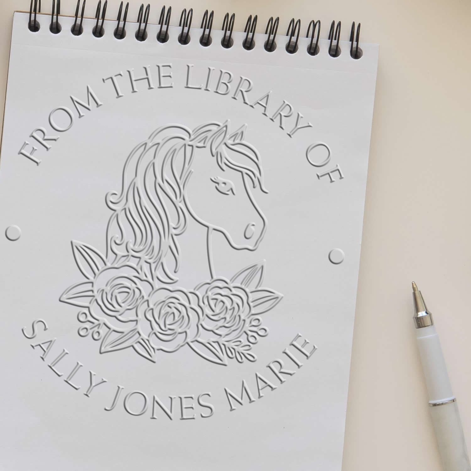 Beautiful Pony Desk Customized Ex Libris Book Embossing Seal - Engineer Seal Stamps