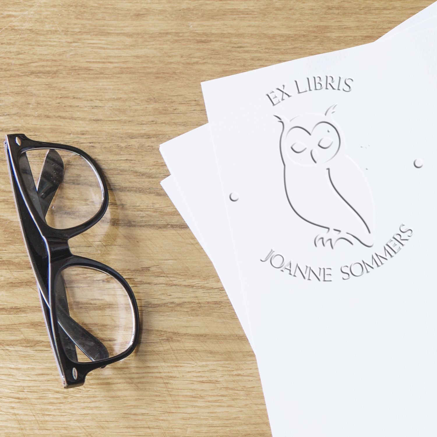 Nocturnal Owl Handheld Custom Library Book With Name Embosser