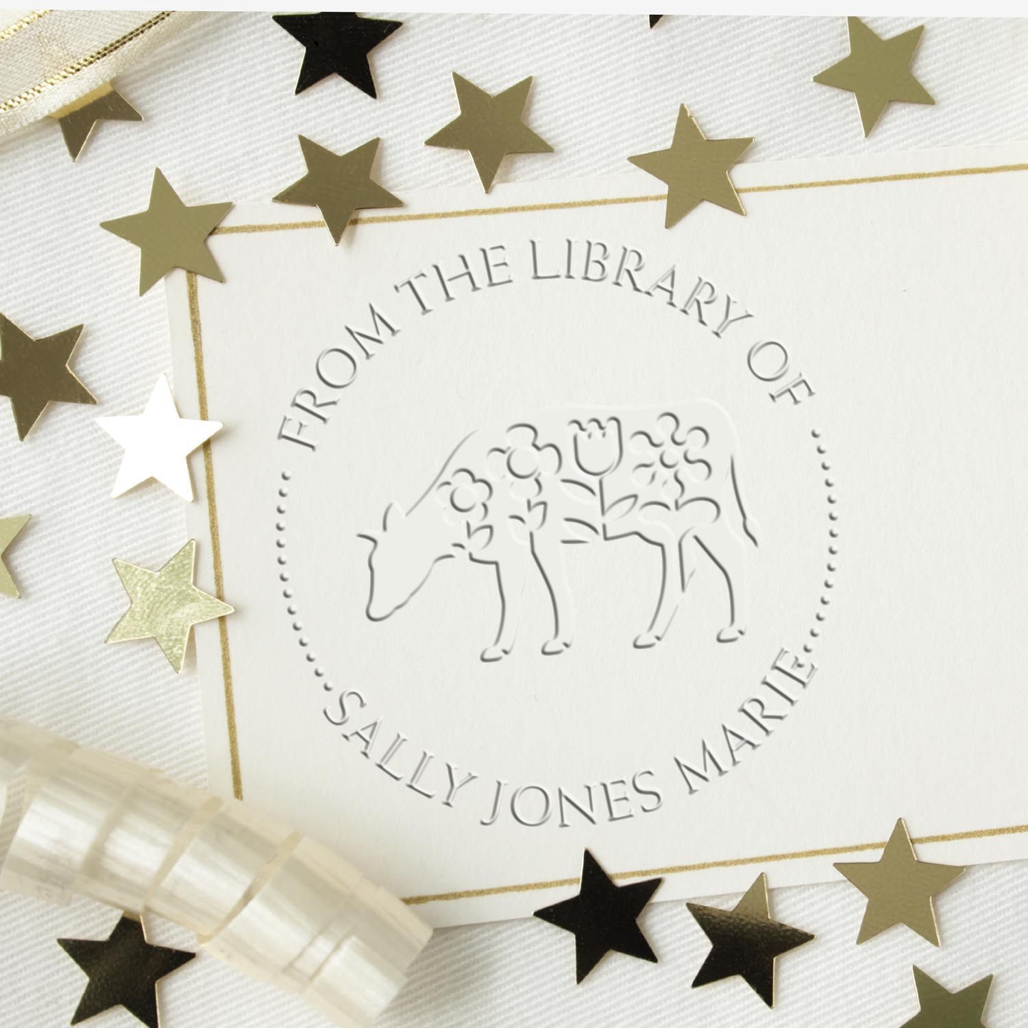 Soft Cute Cow Customized Bookplate Embossing Seal