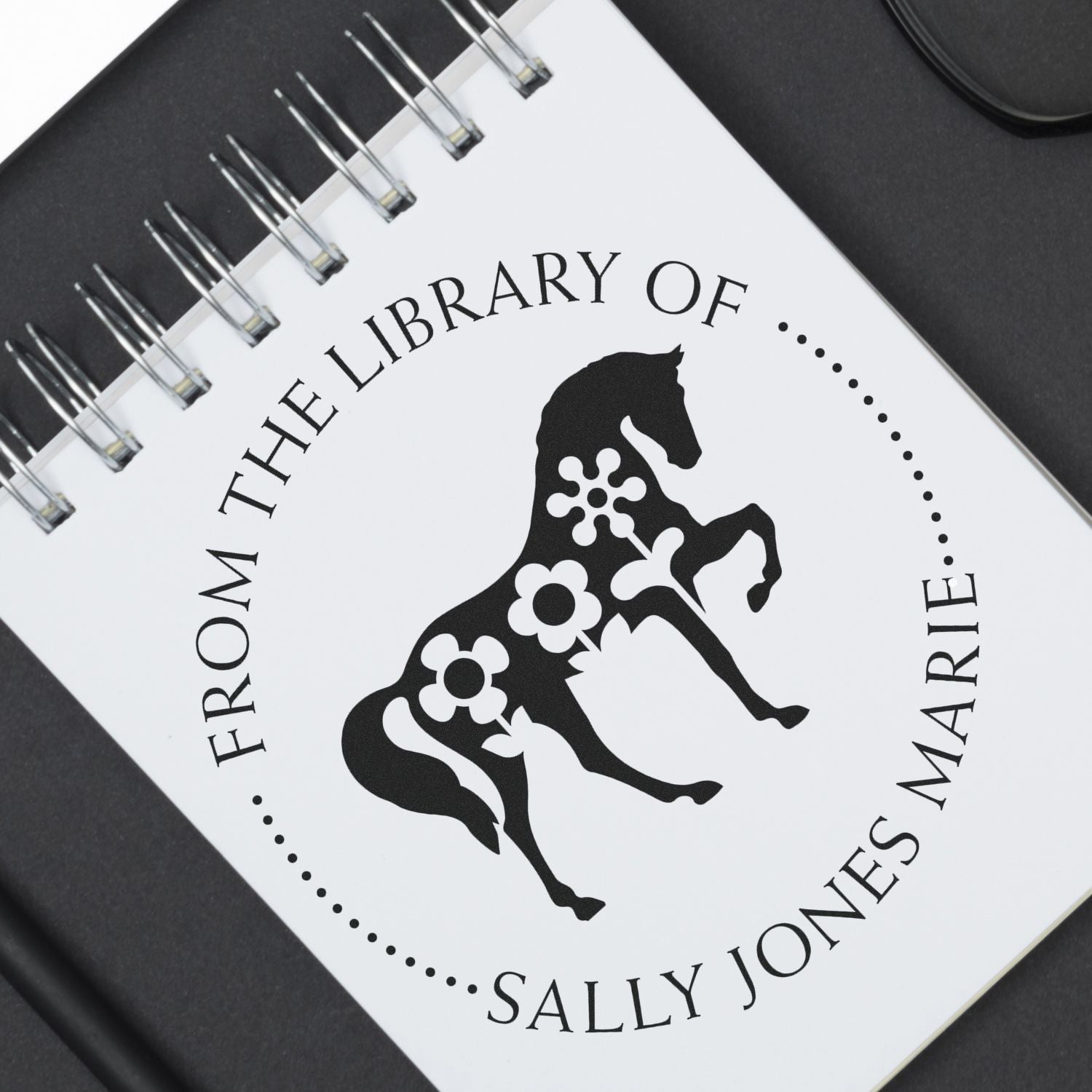 Powerful Pony Self-Inking Custom Book Personalization Stamp - Engineer Seal Stamps