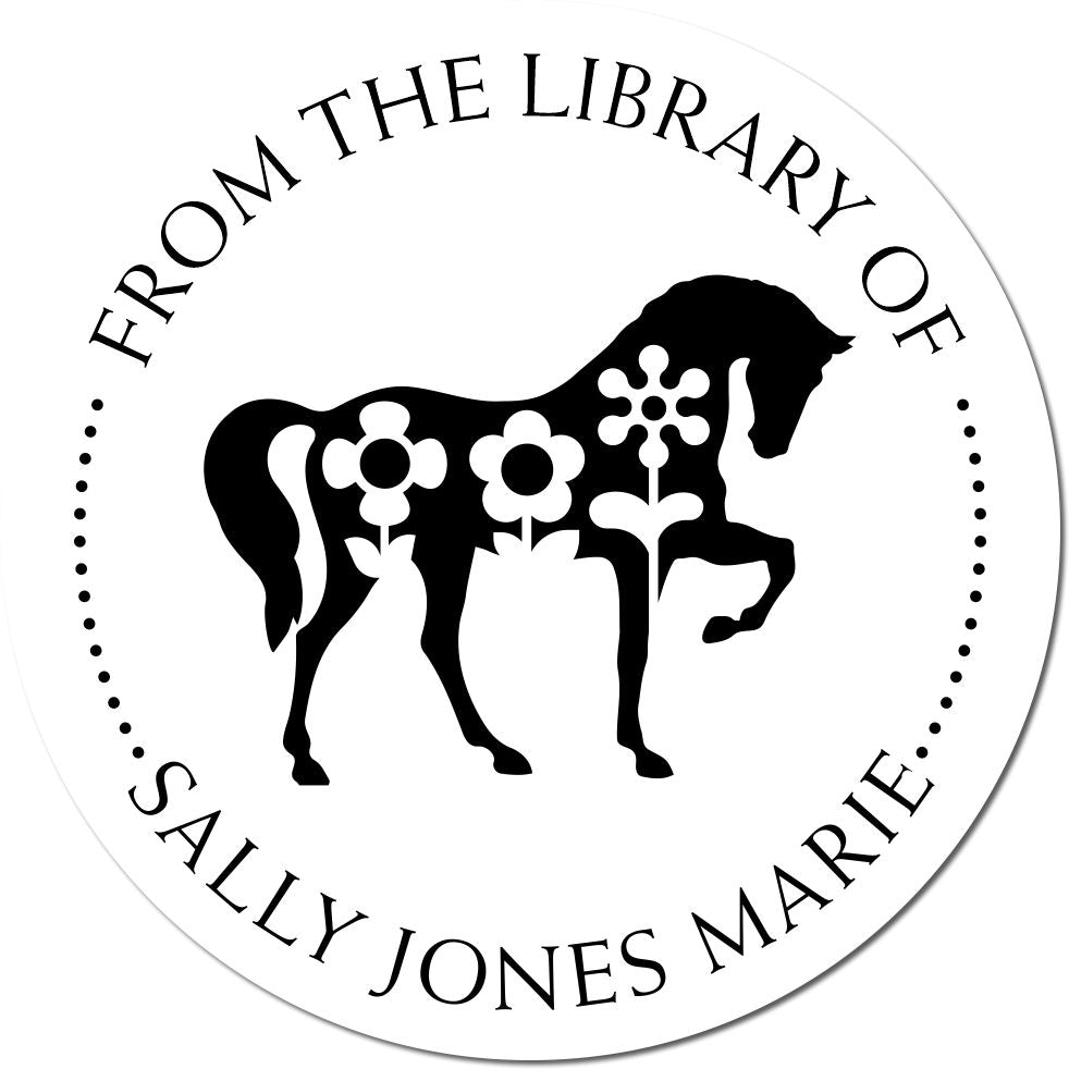Wood Handle Powerful Pony Customizable From The Bookshelf Of Stamp - Engineer Seal Stamps