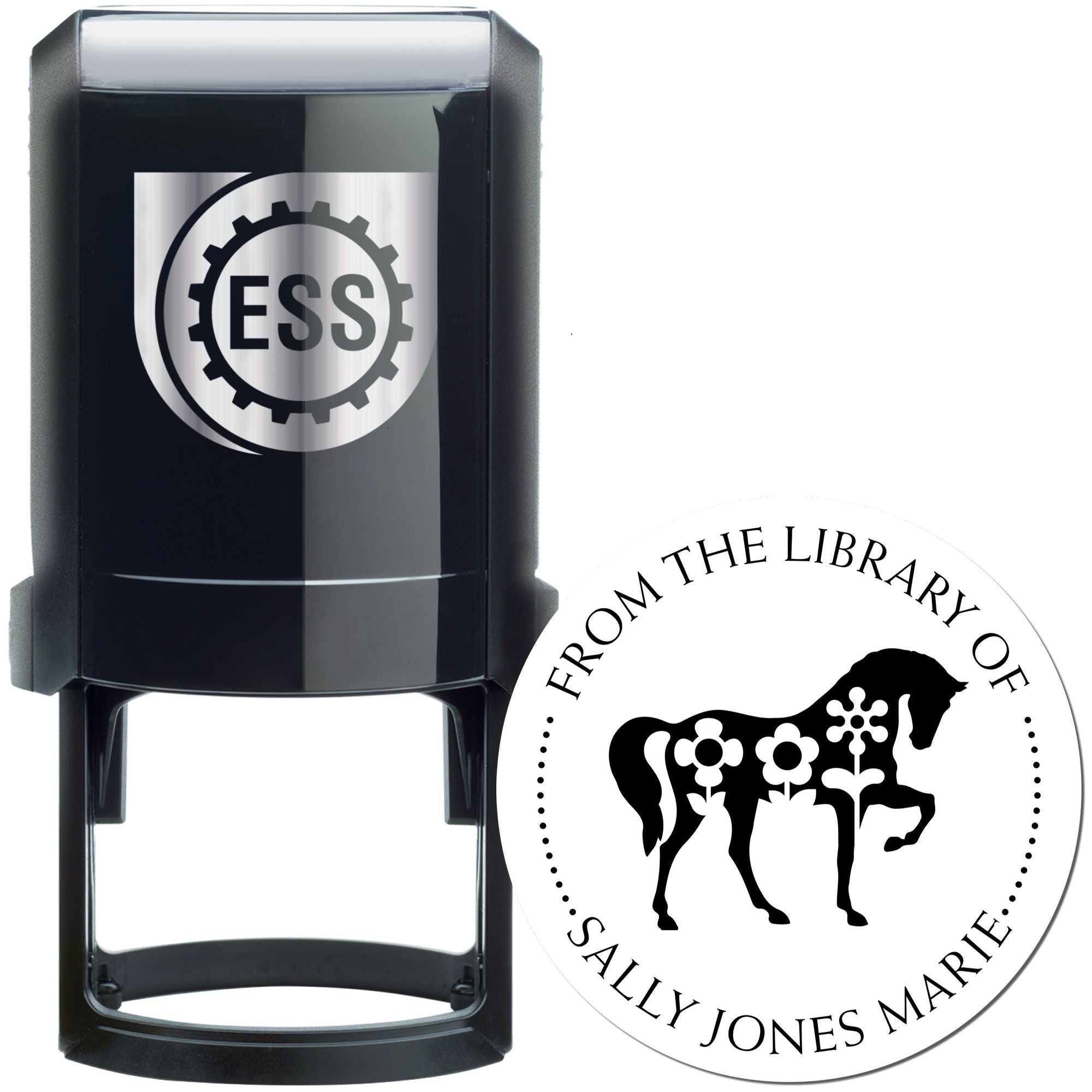 Powerful Pony Self-Inking Custom Book Personalization Stamp - Engineer Seal Stamps