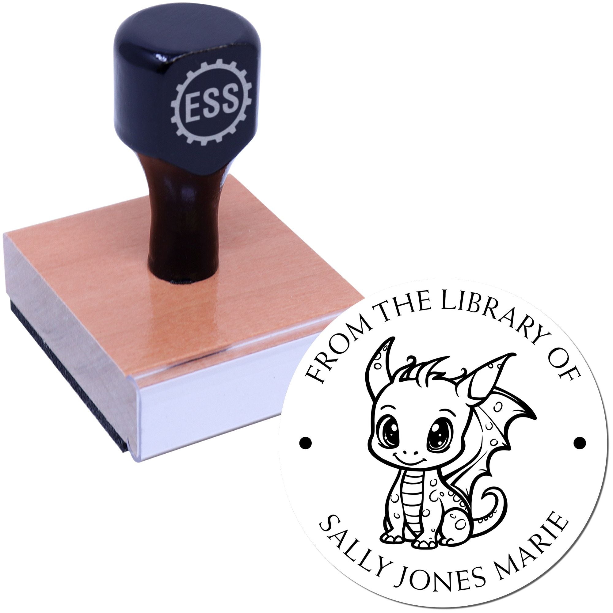 Wood Handle Darling Dragon Customizable From The Collection Of Stamp - Engineer Seal Stamps