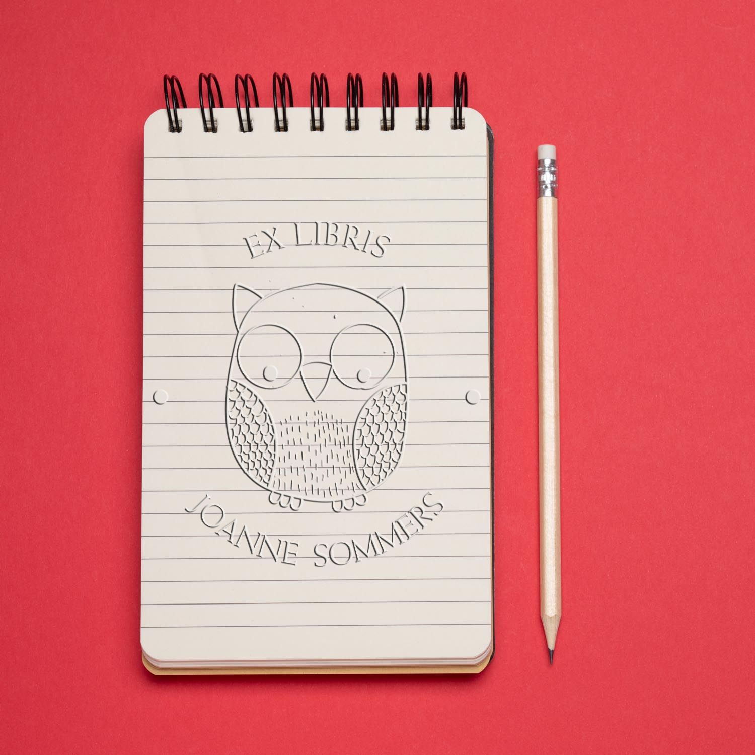 Soft Intelligent Owl Personalized Book Ownership Label Seal Press - Engineer Seal Stamps