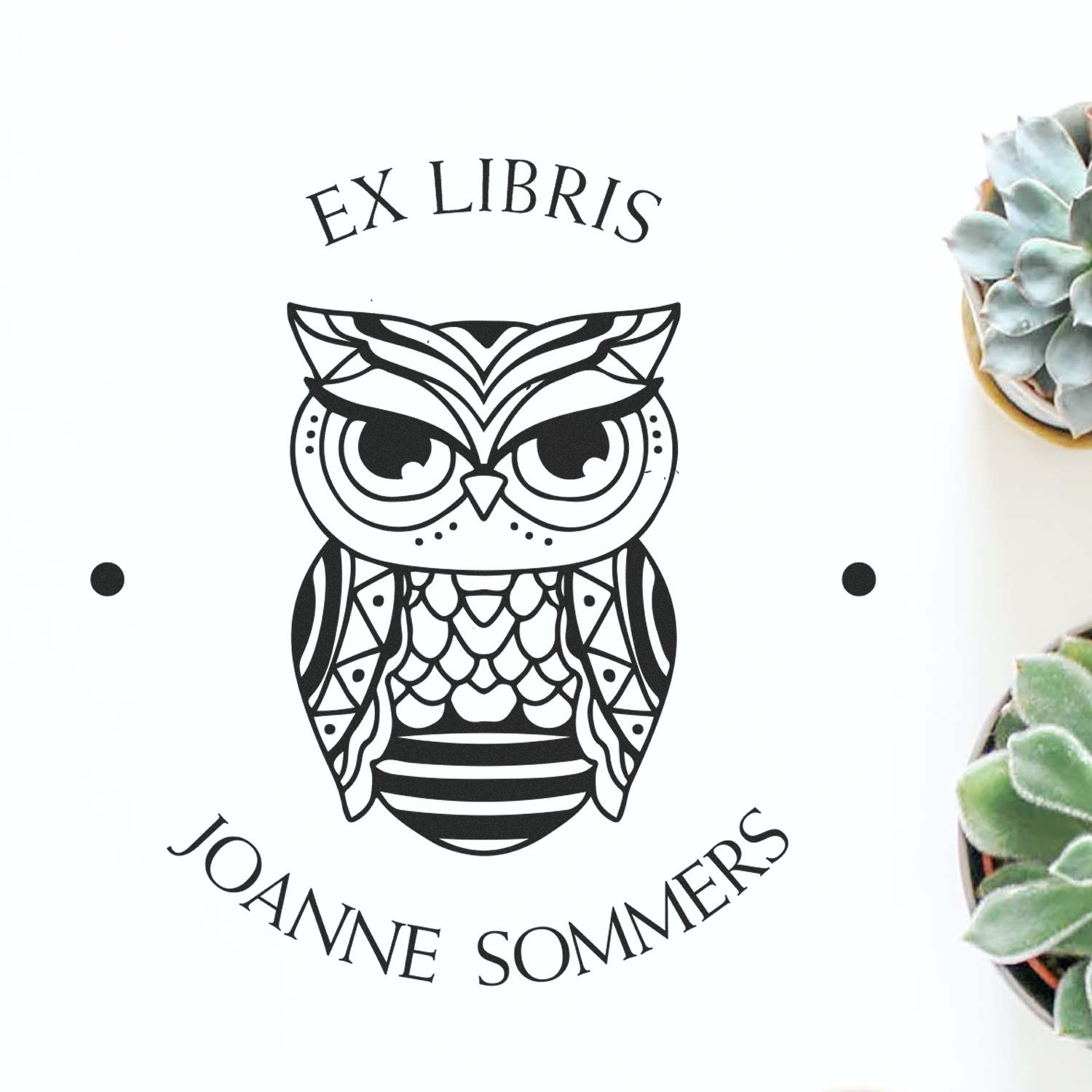 Self-Inking Majestic Owl Custom Book Property Stamp - Engineer Seal Stamps