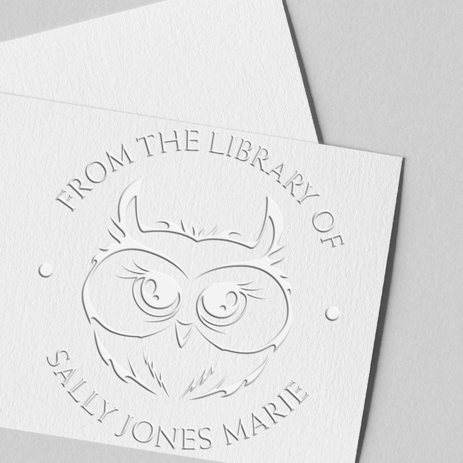 Soft Beautiful Owl Personalized Book Property Embossing Stamp