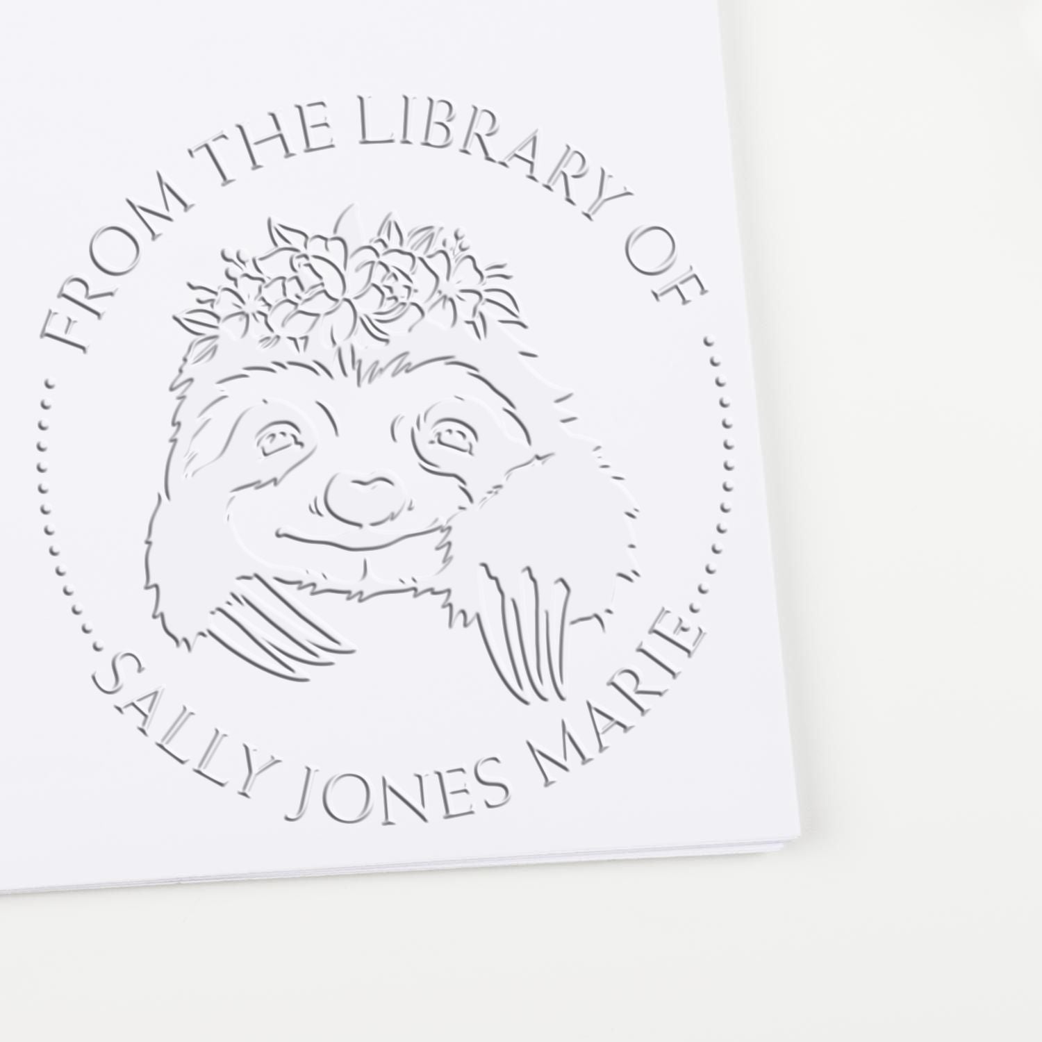 Desk Graceful Sloth Custom Made From The Library Of Embossing Stamp - Engineer Seal Stamps