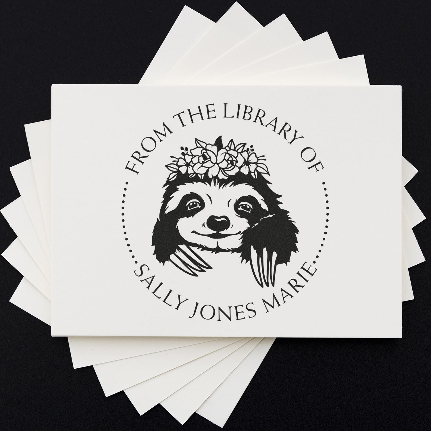 Wood Handle Graceful Sloth Custom Bookworm Stamp - Engineer Seal Stamps